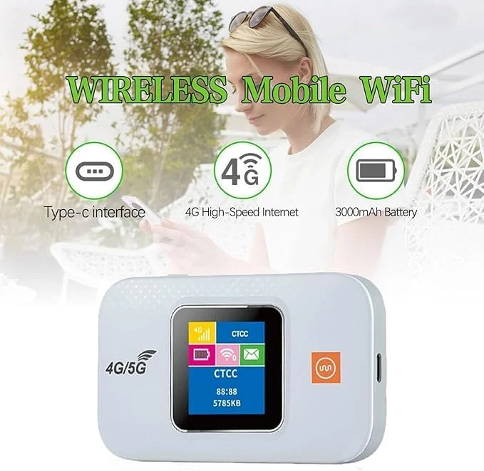 روتر وای فای همراه 4G LTE سوکیلو با درگاه سیم کارت، باتری 3000 میلی آمپر ساعتی، روتر جیبی کوچک مسافرتی پشتیبانی از 10 دستگاه، اینترنت پرسرعت 150 مگابیت بر ثانیه، سازگار با تلفن های هوشمند و لپ تاپ روتر وای فای همراه 4G LTE سوکیلو با درگاه سیم کارت، باتری 3000 میلی آمپر ساعتی، روتر جیبی کوچک مسافرتی پشتیبانی از 10 دستگاه، اینترنت پرسرعت 150 مگابیت بر ثانیه، سازگار با تلفن های هوشمند و لپ تاپ