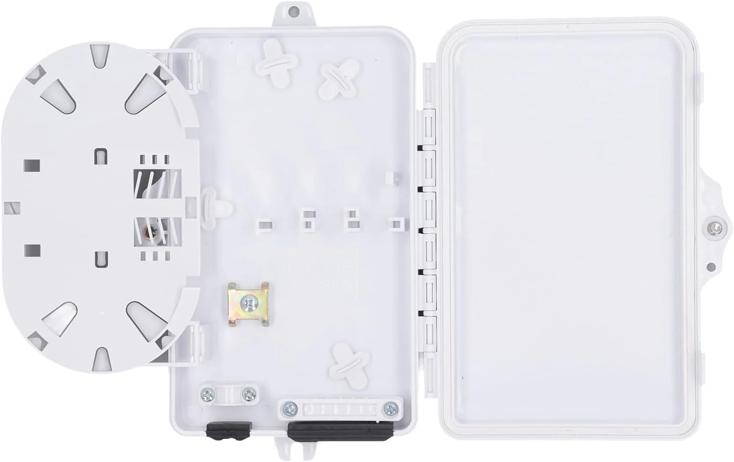 جعبه تقسیم فیبر نوری FTTH دپیسوتا، جعبه تقسیم فیبر 6 هسته ای ضد آب، چرخش 180 درجه، طراحی لایه ای