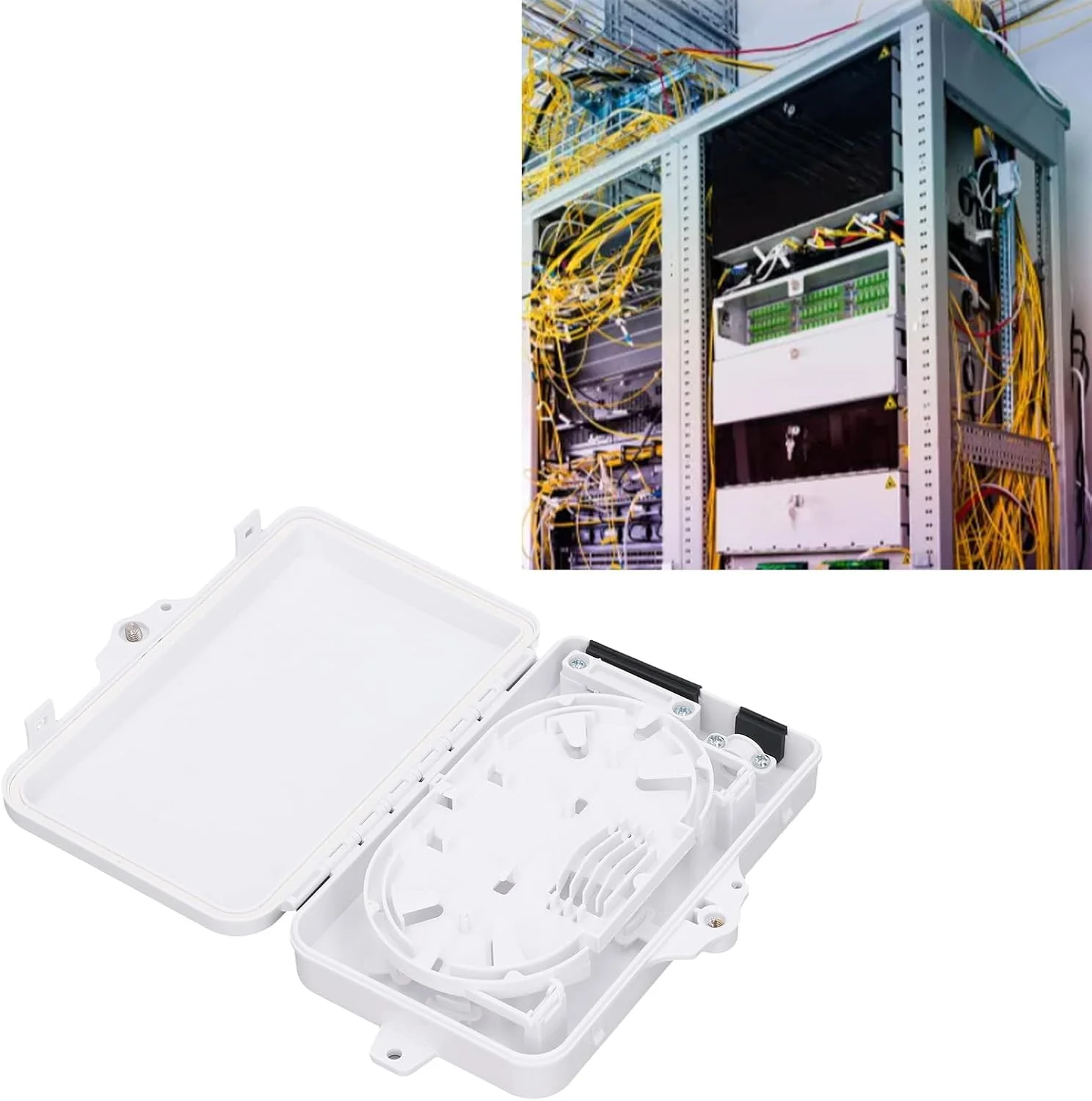 جعبه تقسیم فیبر نوری FTTH دپیسوتا، جعبه تقسیم فیبر 6 هسته ای ضد آب، چرخش 180 درجه، طراحی لایه ای