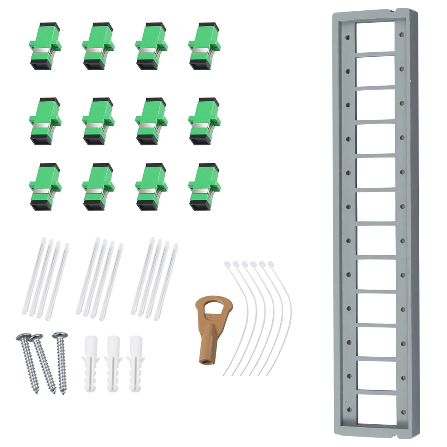 جعبه تقسیم فیبر نوری، محفظه نصب دیواری 12 پورت با 12 آداپتور SC APC، سینگل مود، FTTH، ضد آب IP65 مناسب برای استفاده در فضای باز/داخلی - 24x22x6.5 سانتی متر جعبه تقسیم فیبر نوری، محفظه نصب دیواری 12 پورت با 12 آداپتور SC APC، سینگل مود، FTTH، ضد آب IP65 مناسب برای استفاده در فضای باز/داخلی - 24x22x6.5 سانتی متر