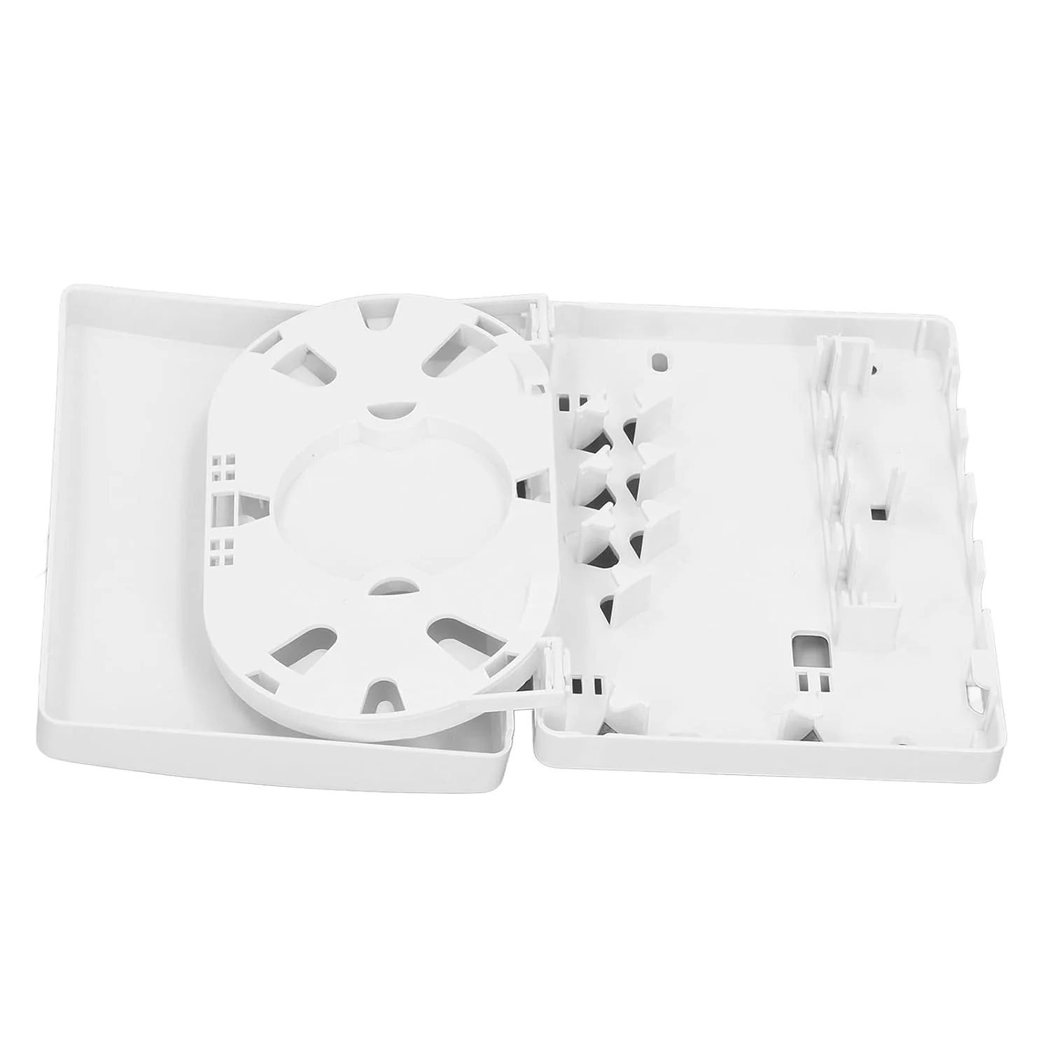 جعبه توزیع فیبر نوری، جنس مرغوب، دارای صفحه چرخشی در وسط، ضد گرد و غبار، سطح صاف، دارای پیچ های نصب، مناسب برای FTTH جعبه توزیع فیبر نوری، جنس مرغوب، دارای صفحه چرخشی در وسط، ضد گرد و غبار، سطح صاف، دارای پیچ های نصب، مناسب برای FTTH