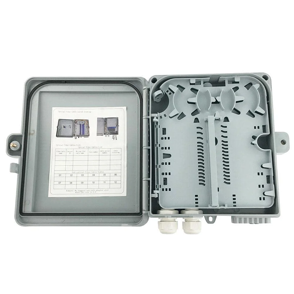 جعبه تقسیم کابل 12 هسته ای، جعبه ترمینال فیبر نوری ضد آب، محفظه تقسیم فیبر نوری