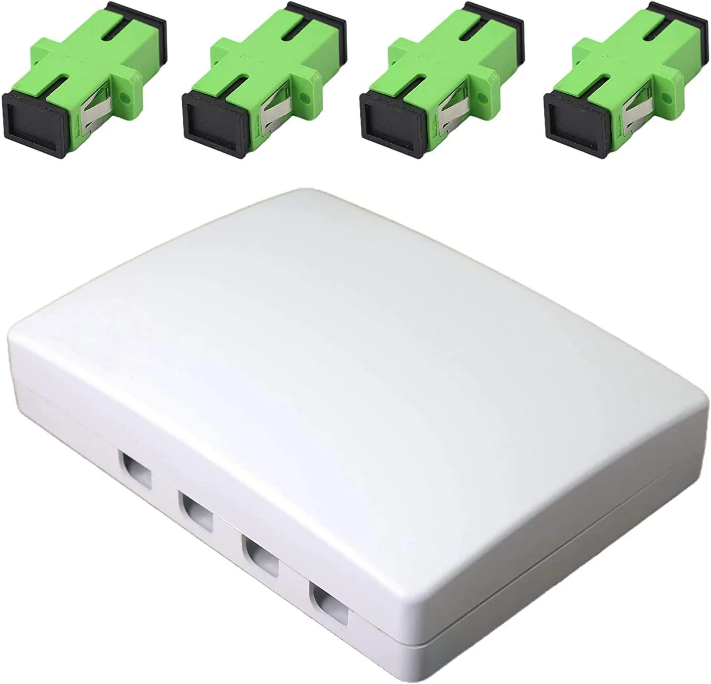 جعبه اتصال فیبر نوری DKURVE، جعبه پنل فیبر 4 پورت، آداپتورهای FC LC برای FTTH، FTTO، FTTD