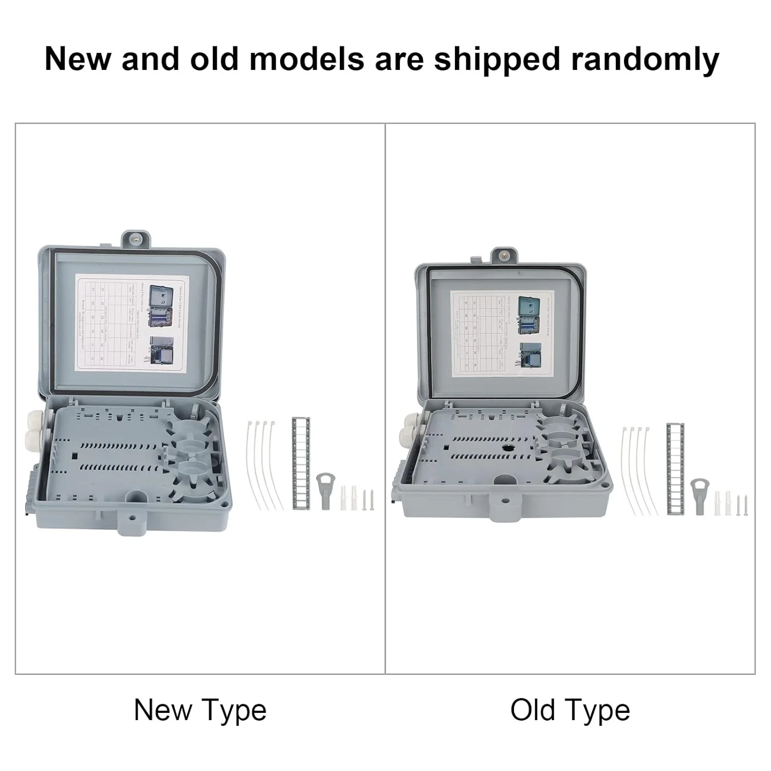 جعبه ترمینال فیبر نوری Domary 12 FTTH، محفظه توزیع فیبر نوری IP65، نصب دیواری داخلی و خارجی، آلیاژ PC ABS، قابلیت نصب 12 آداپتور فیبر نوری یا 1 اسپلیتر نوری 1 به 8