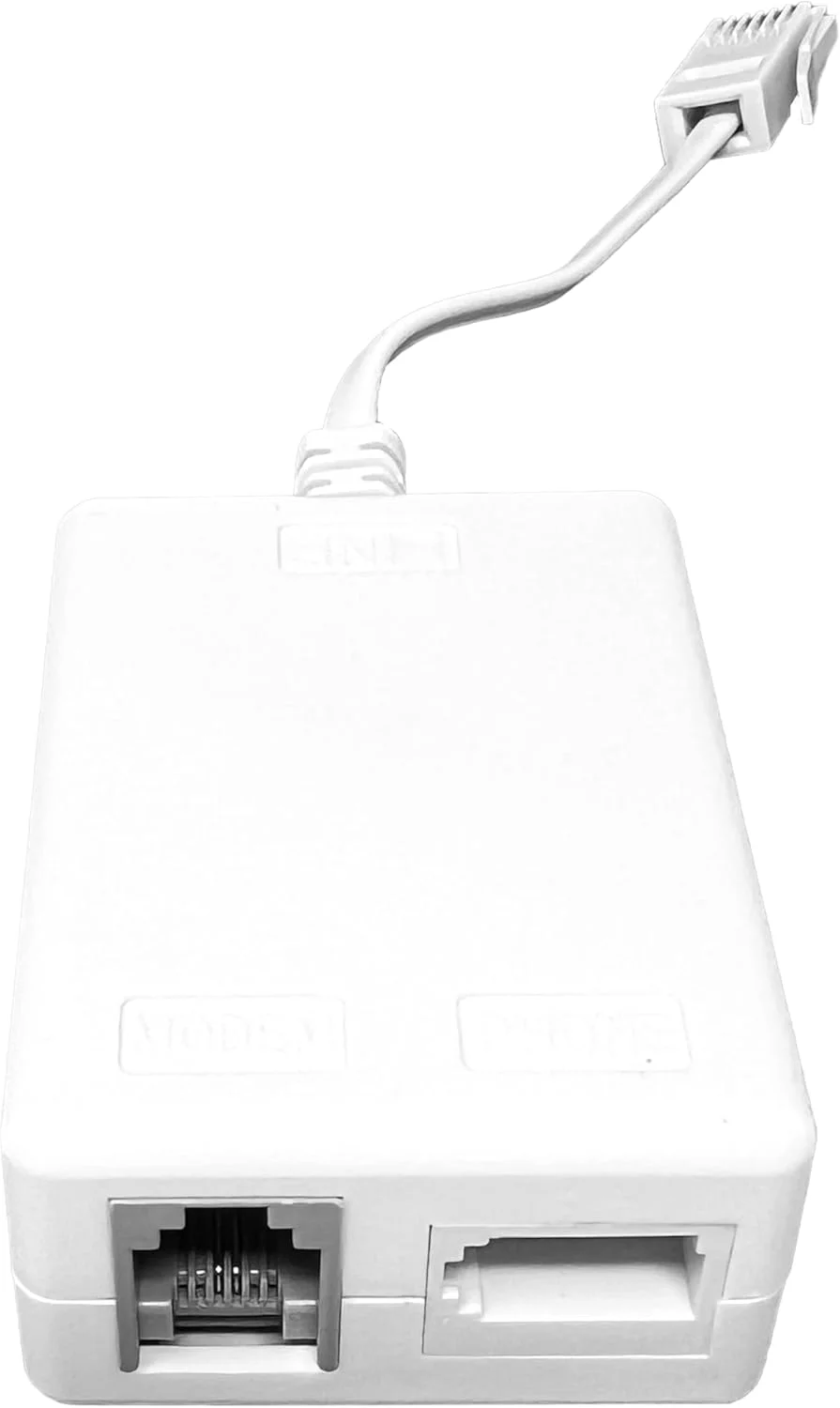 اسپلیتر میکروفیلتر ADSL با کابل 11 سانتی متری - برای اتصال داده های باند پهن ADSL به مودم یا روتر از طریق پورت RJ11 و اتصال ارتباط صوتی به تلفن یا سایر دستگاه های آنالوگ