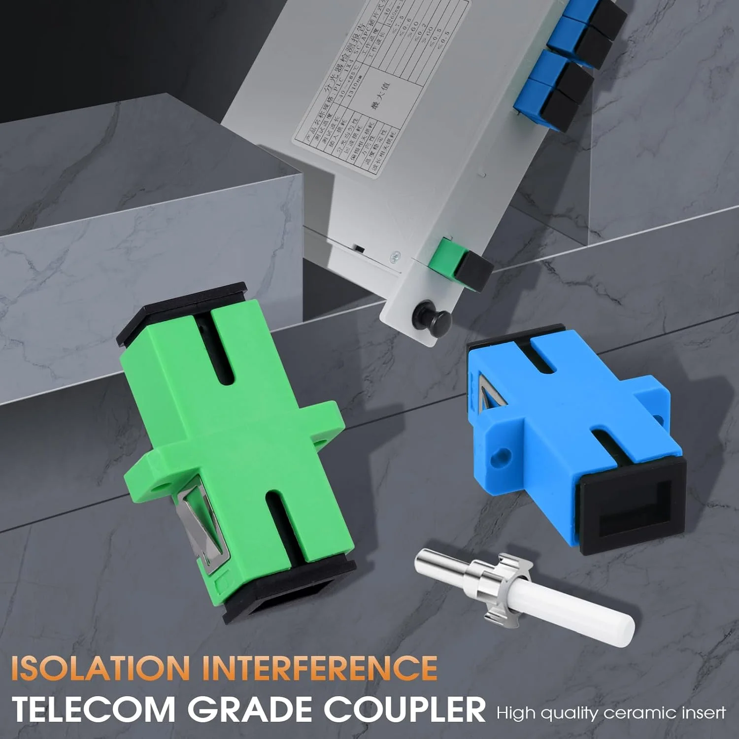 اسپلیتر فیبر نوری Duogalia SC/UPC PLC 1x4 کارتی، اسپلیتر فیبر نوری برای سیم کشی خانگی، LAN، اتاق های شبکه، جعبه توزیع فیبر