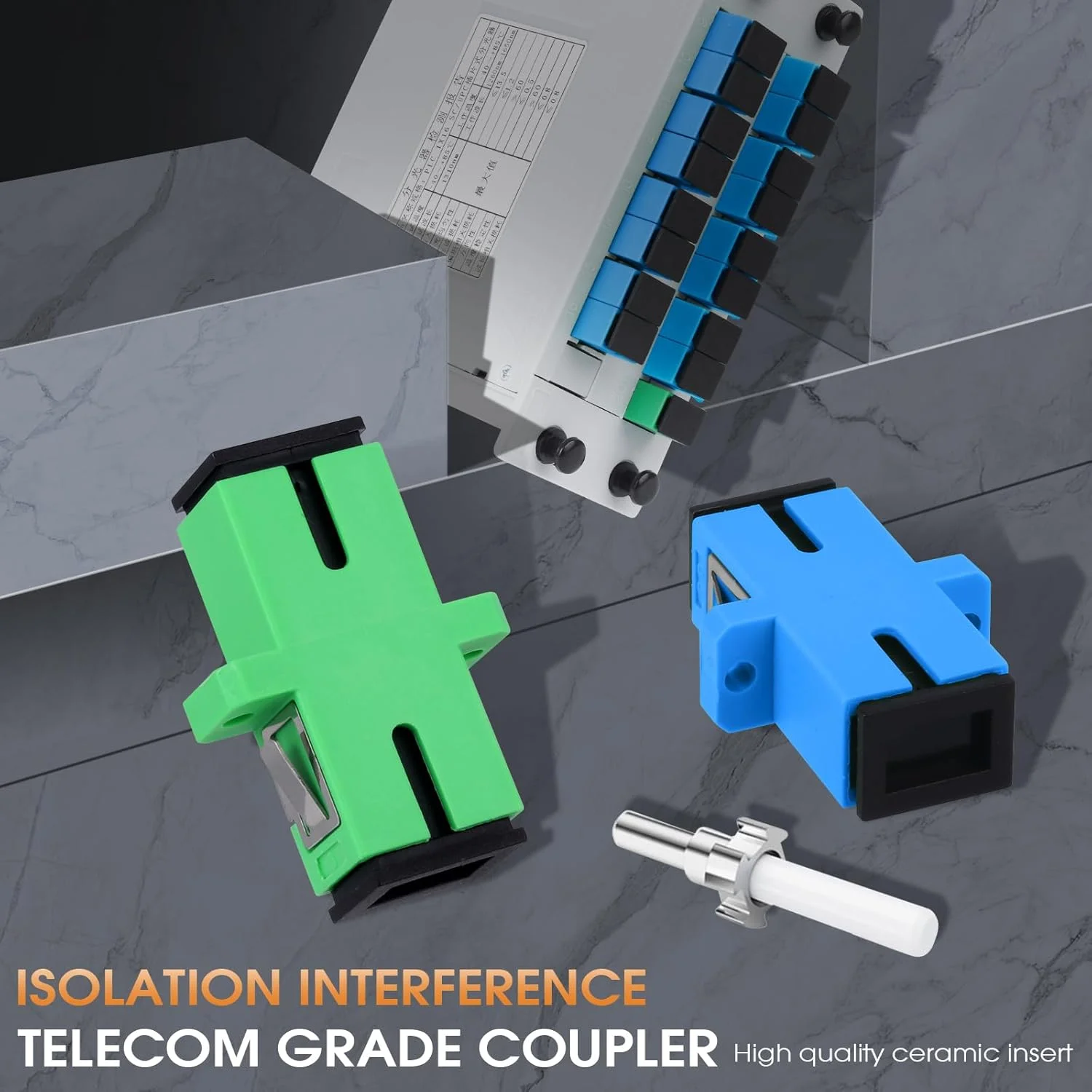 اسپلیتر فیبر نوری PLC مدل SC/UPC با قابلیت نصب کارتی 1x16، اسپلیتر فیبر نوری برای سیم کشی خانگی، LAN، اتاق های شبکه، جعبه توزیع فیبر