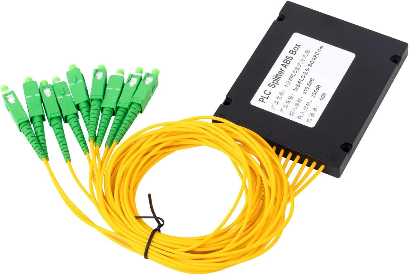 اسپلیتر فیبر نوری SCAPC PLC 1x8، اسپلیتر فیبر نوری برای سیم کشی خانگی، LAN، اتاق های شبکه، جعبه توزیع فیبر