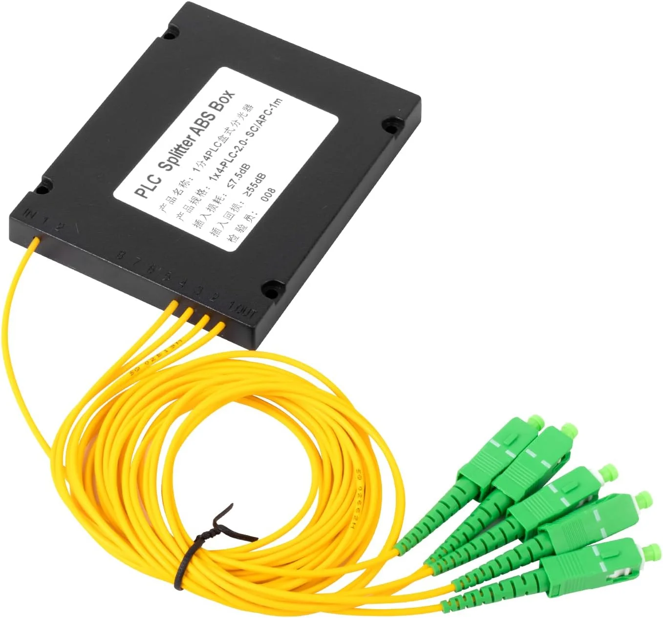 اسپلیتر فیبر نوری Duogalia SCAPC PLC 1x4، اسپلیتر فیبر نوری برای سیم کشی خانگی، LAN، اتاق های شبکه، جعبه توزیع فیبر