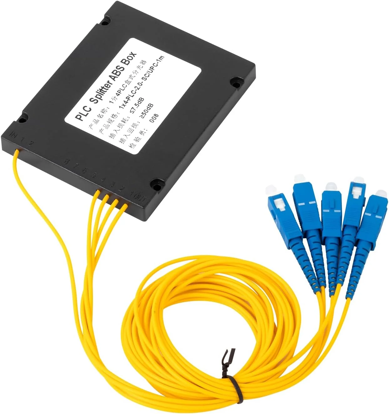 اسپلیتر فیبر نوری Duogalia SC/UPC PLC 1x4، اسپلیتر فیبر نوری برای سیم کشی خانگی، LAN، اتاق های شبکه، جعبه توزیع فیبر