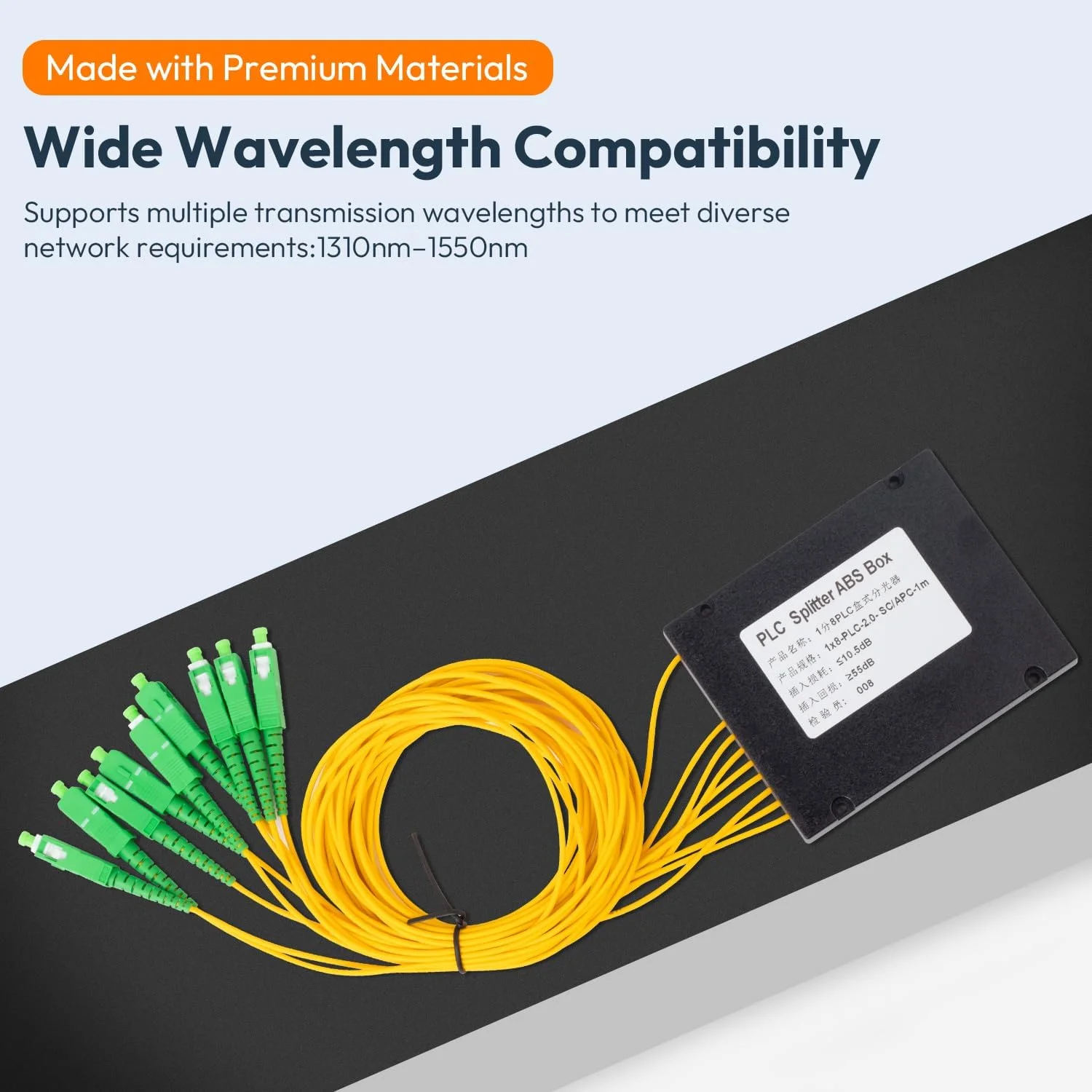 اسپلیتر فیبر نوری SCAPC PLC 1x8، اسپلیتر فیبر نوری برای سیم کشی خانگی، LAN، اتاق های شبکه، جعبه توزیع فیبر