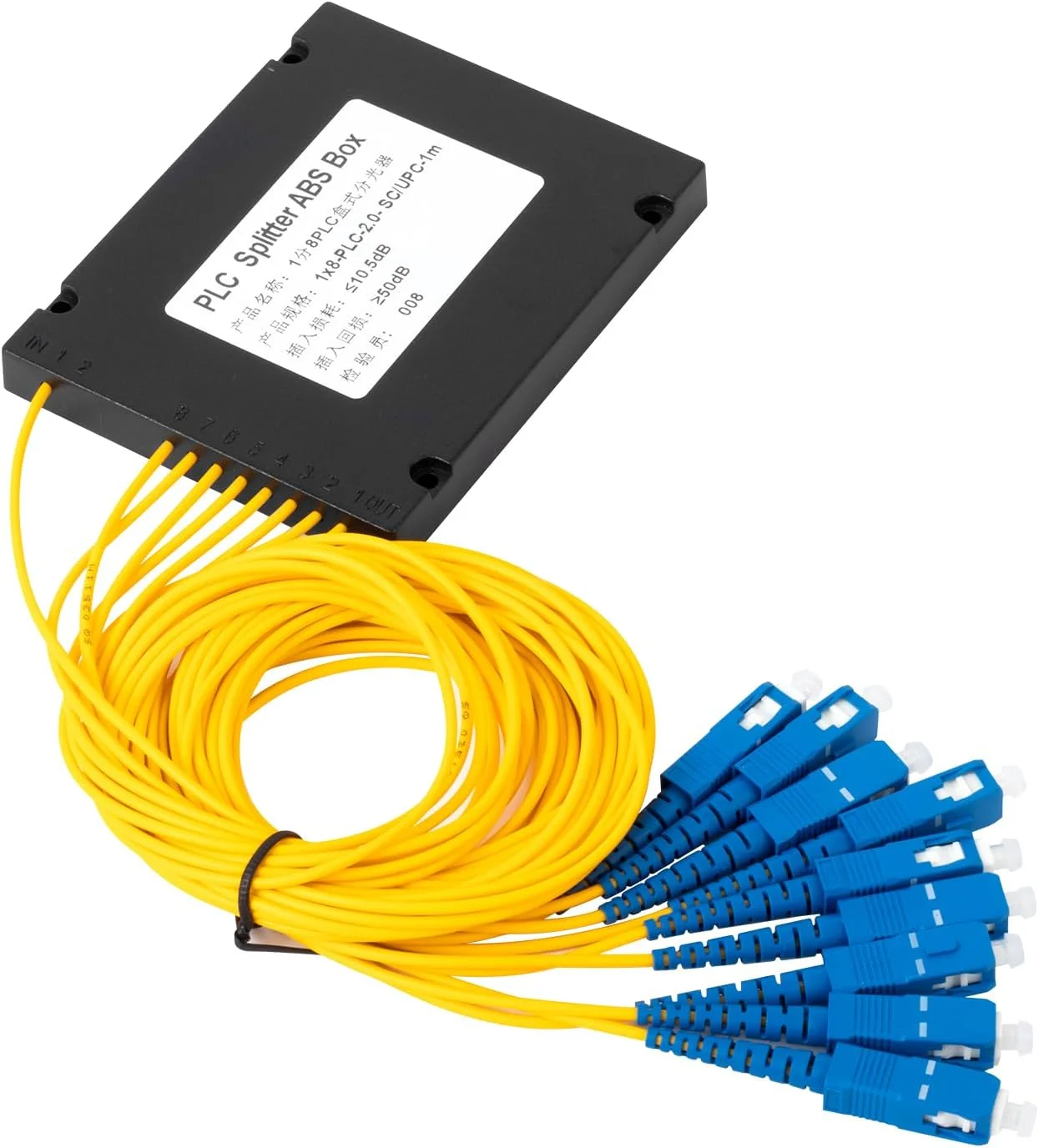 اسپلیتر فیبر نوری Duogalia SC/UPC PLC 1x8، اسپلیتر فیبر نوری برای سیم کشی خانگی، LAN، اتاق های شبکه، جعبه توزیع فیبر