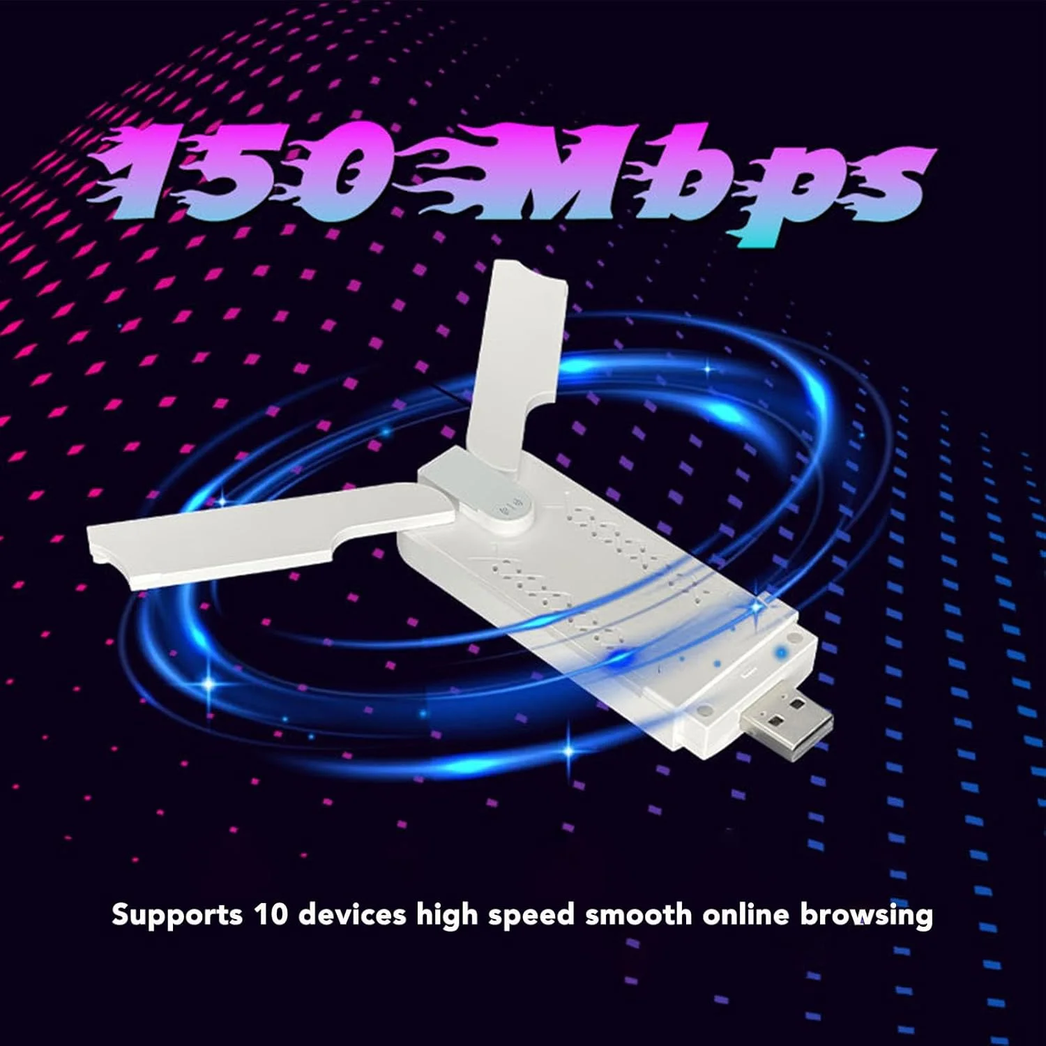 مودم USB 4G LTE، روتر شبکه هات اسپات موبایل پرسرعت 150 مگابیت بر ثانیه با اسلات سیم کارت، تا 10 کاربر، مینی روتر هات اسپات مسافرتی برای کامپیوتر رومیزی لپ تاپ