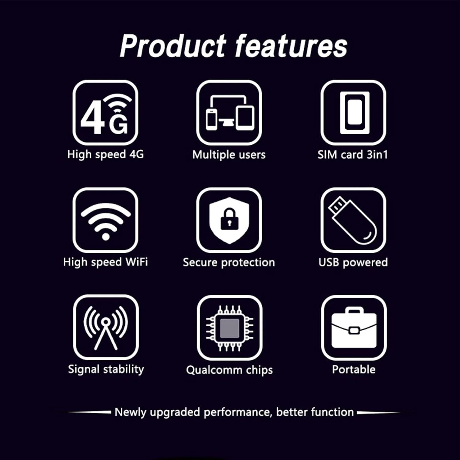 مودم USB 4G LTE، روتر شبکه هات اسپات موبایل پرسرعت 150 مگابیت بر ثانیه با اسلات سیم کارت، تا 10 کاربر، مینی روتر هات اسپات مسافرتی برای کامپیوتر رومیزی لپ تاپ