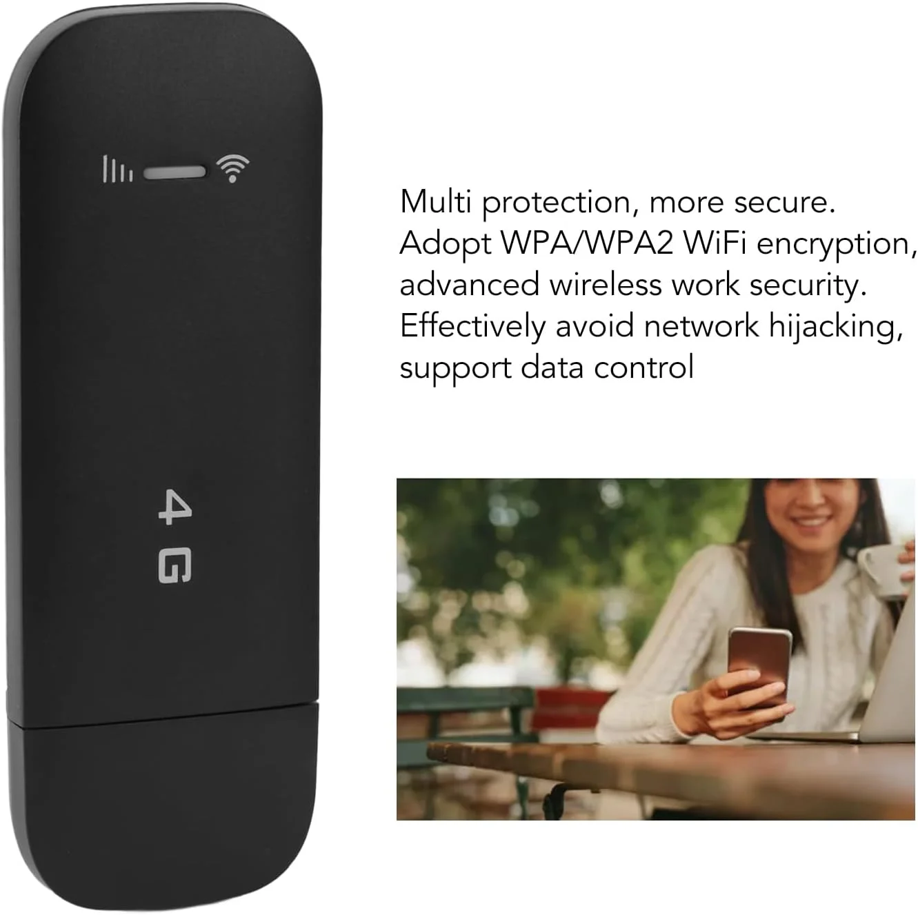 روتر وای فای قابل حمل USB 4G LTE مدل Asixxsix، پشتیبانی از 10 دستگاه، هات اسپات قابل حمل با درگاه USB اسلات سیم کارت، مودم وای فای پلاگ اند پلی برای تلفن، تبلت و لپ تاپ (مشکی)