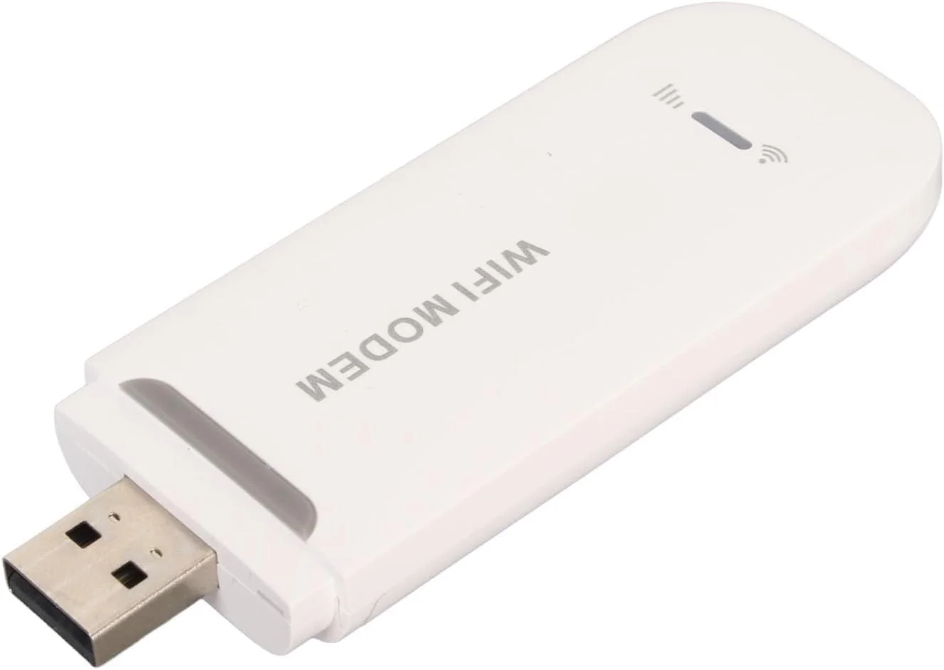 مودم روتر وای فای، هات اسپات مسافرتی USB 4G LTE، بی سیم 150 مگابیت بر ثانیه پرسرعت قابل حمل، اتصال و استفاده تا 10 کاربر، رمزگذاری وای فای WPA WPA2، دانگل مودم با اسلات سیم کارت برای تلفن، لپ تاپ (سفید)