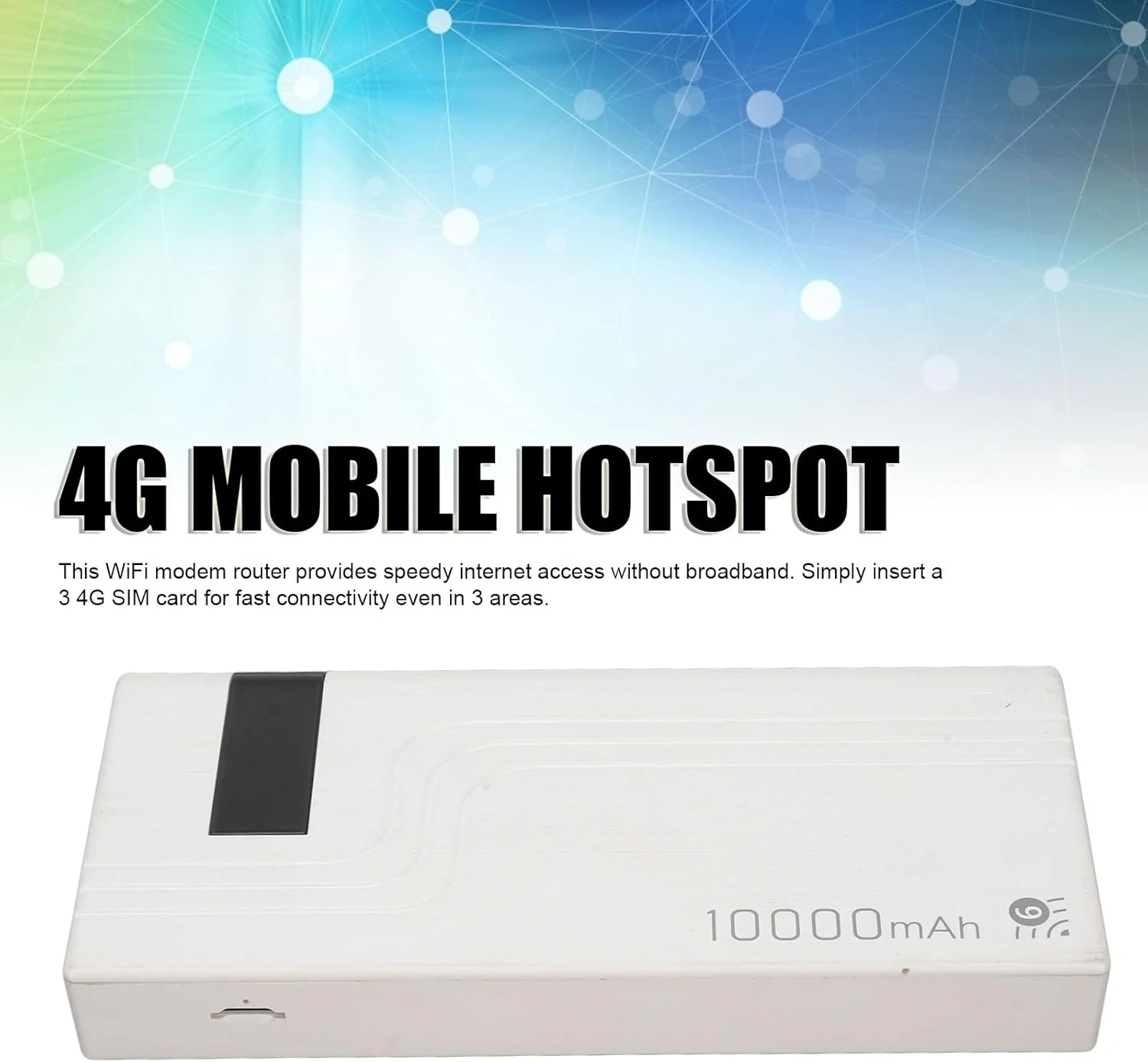 مودم روتر همراه 4G LTE الپریکو، هات اسپات پرسرعت قابل حمل با اسلات سیم کارت، روتر همراه با باتری 10000 میلی آمپر، اتصال 10 دستگاه، اینترنت قابل حمل برای 