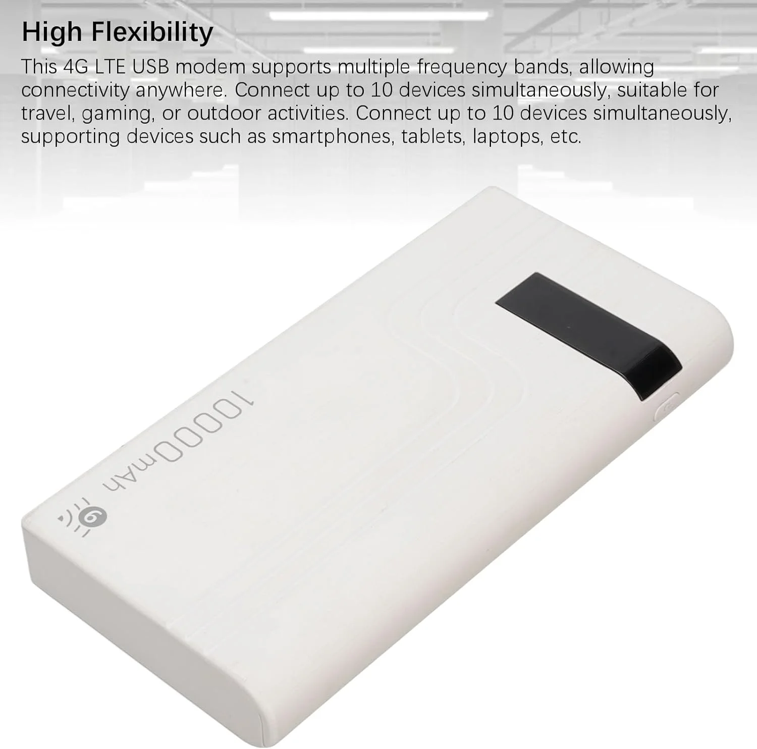 مودم روتر همراه 4G LTE الپریکو، هات اسپات پرسرعت قابل حمل با اسلات سیم کارت، روتر همراه با باتری 10000 میلی آمپر، اتصال 10 دستگاه، اینترنت قابل حمل برای 