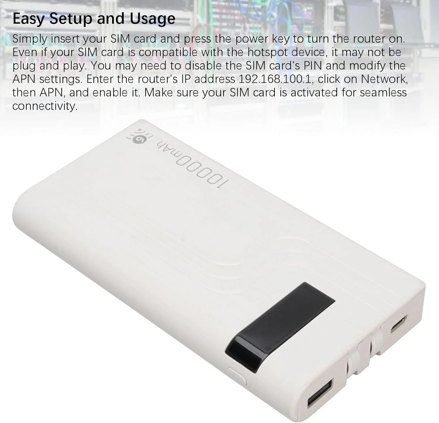 مودم روتر همراه 4G LTE الپریکو، هات اسپات پرسرعت قابل حمل با اسلات سیم کارت، روتر همراه با باتری 10000 میلی آمپر، اتصال 10 دستگاه، اینترنت قابل حمل برای 