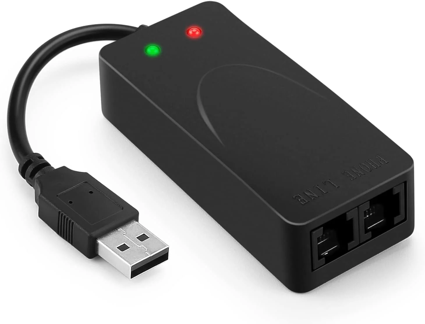 مودم اکسترنال USB 56K فکس دیتا با دو پورت، سازگار با ویندوز 98SE/2000/ME/XP/Vista/Win 7 و پشتیبانی از شماره گیری خودکار، شماره گیری تن و پالس، پاسخ خودکار، آموزش مجدد خودکار (رنگ مشکی)