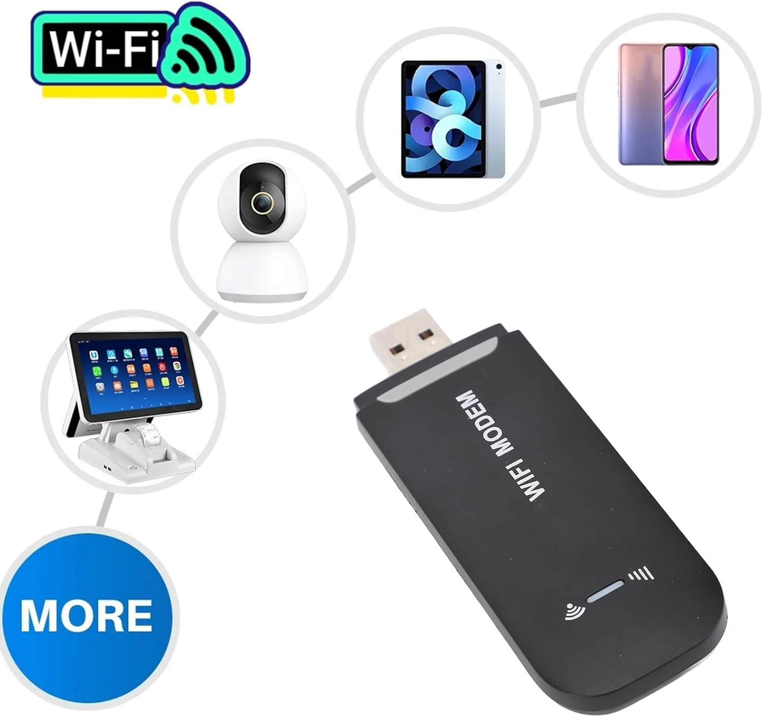 مودم وای فای قابل حمل عمومی، سیگنال پایدار 150 مگابیت بر ثانیه، پشتیبانی از 8 دستگاه متصل، مودم وای فای پلاگ اند پلی برای تلفن های همراه (مشکی)
