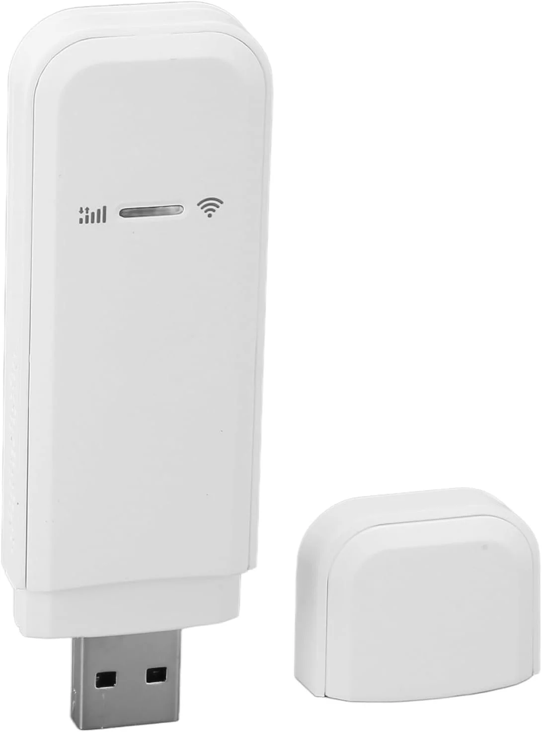 دانگل USB وای فای 4G قابل حمل Keenso با اسلات سیم کارت، پشتیبانی از 10 دستگاه، دسترسی به اینترنت پرسرعت تا 150 مگابیت بر ثانیه، رمزگذاری WPA/WPA2، سفید