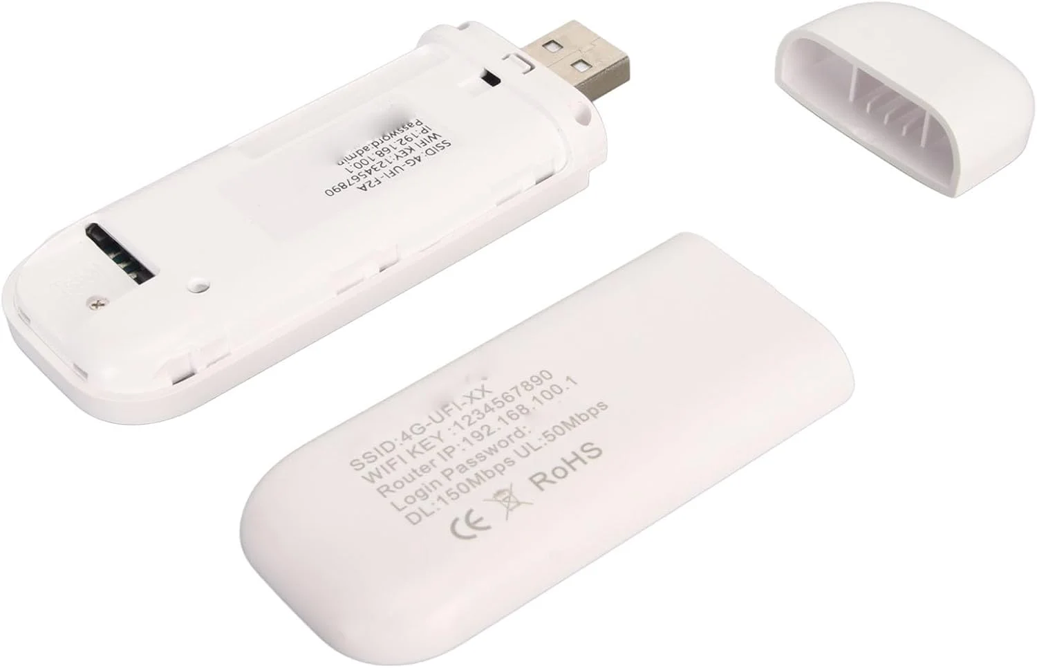 مودم روتر وای فای 4G سرعت بالا 150 مگابیت بر ثانیه مناسب سفر و منزل، با اسلات سیم کارت، اشتراک گذاری تا 10 کاربر (سفید)