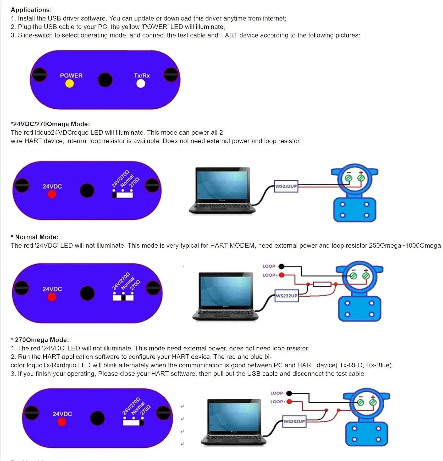 مودم هارت USB مدل YZJWCJ WS232UP با مقاومت حلقه 24VDC داخلی، ترانسمیتر هارت، ارتباط دهنده هارت 475 375 مودم هارت USB مدل YZJWCJ WS232UP با مقاومت حلقه 24VDC داخلی، ترانسمیتر هارت، ارتباط دهنده هارت 475 375