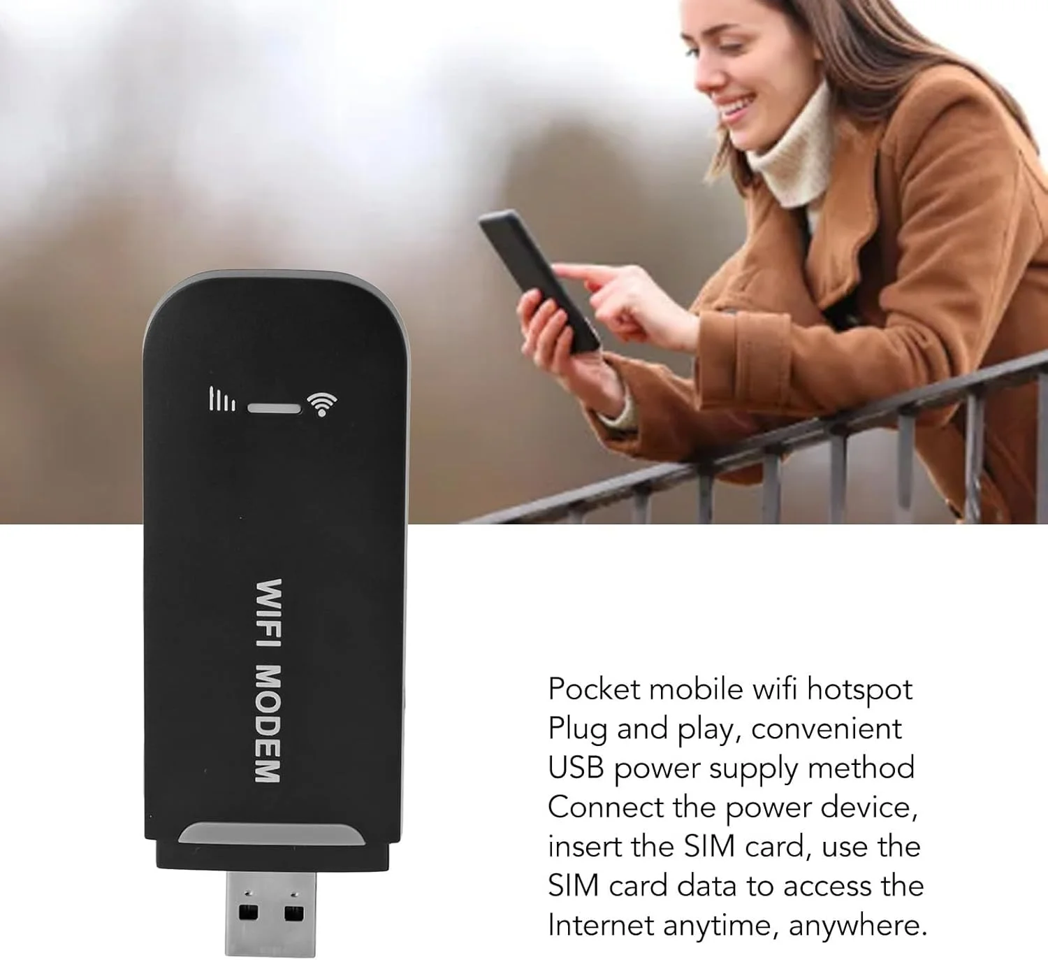 مودم USB 4G Zopsc، روتر مودم TUSB قابل حمل با اسلات سیم کارت، مینی روتر هات اسپات مسافرتی قابل حمل با قابلیت اتصال و پخش (مشکی) - تصویر 3 مودم USB 4G Zopsc، روتر مودم TUSB قابل حمل با اسلات سیم کارت، مینی روتر هات اسپات مسافرتی قابل حمل با قابلیت اتصال و پخش (مشکی) - تصویر 3