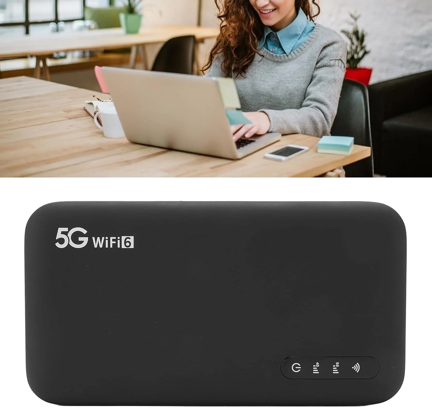 مودم همراه بی‌سیم Bewinner 5G WiFi 6 برای استفاده در منزل و سفر، پشتیبانی از 16 دستگاه، باتری 6100mAh، طراحی IP67، درگاه سیم کارت، نشانگر LED برای نظارت بر مصرف داده