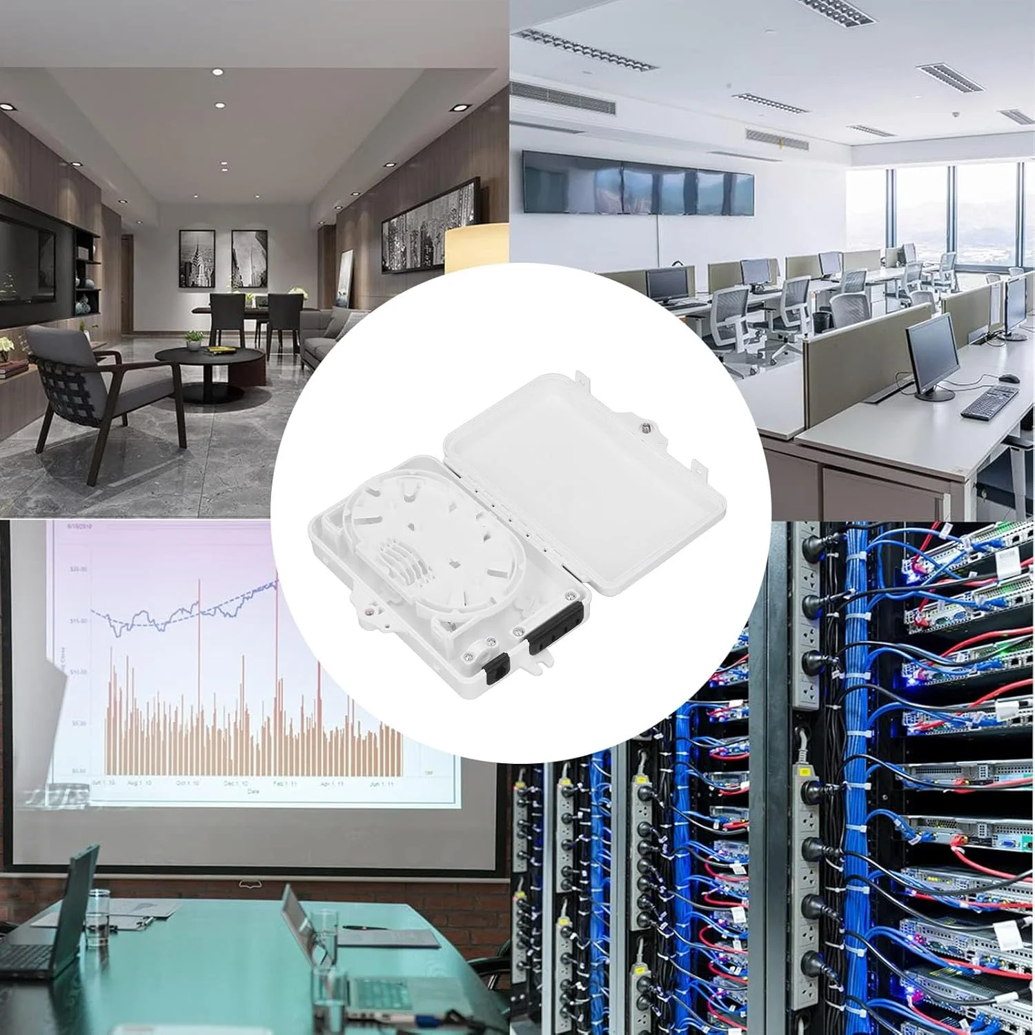 جعبه توزیع فیبر Eacam، جعبه ترمینال فیبر نوری ضد آب IP65 با نصب دیواری و سینی اتصال ABS