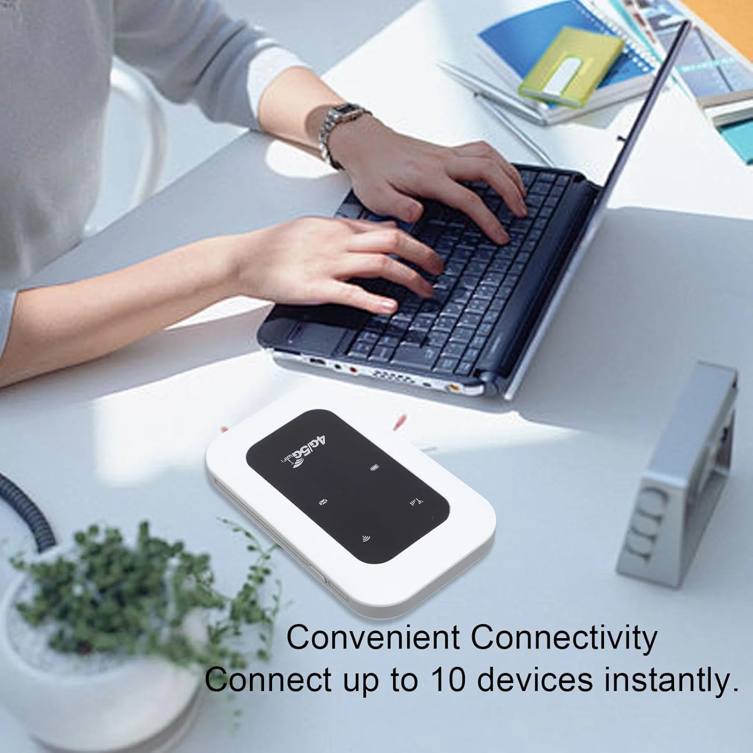 مودم روتر وای فای قابل حمل 4G 5G GOWENIC، دستگاه وای فای همراه، 300 مگابیت بر ثانیه LTE CAT4 با اسلات سیم کارت برای مسافرت، کمپینگ، خانه سیار مودم روتر وای فای قابل حمل 4G 5G GOWENIC، دستگاه وای فای همراه، 300 مگابیت بر ثانیه LTE CAT4 با اسلات سیم کارت برای مسافرت، کمپینگ، خانه سیار