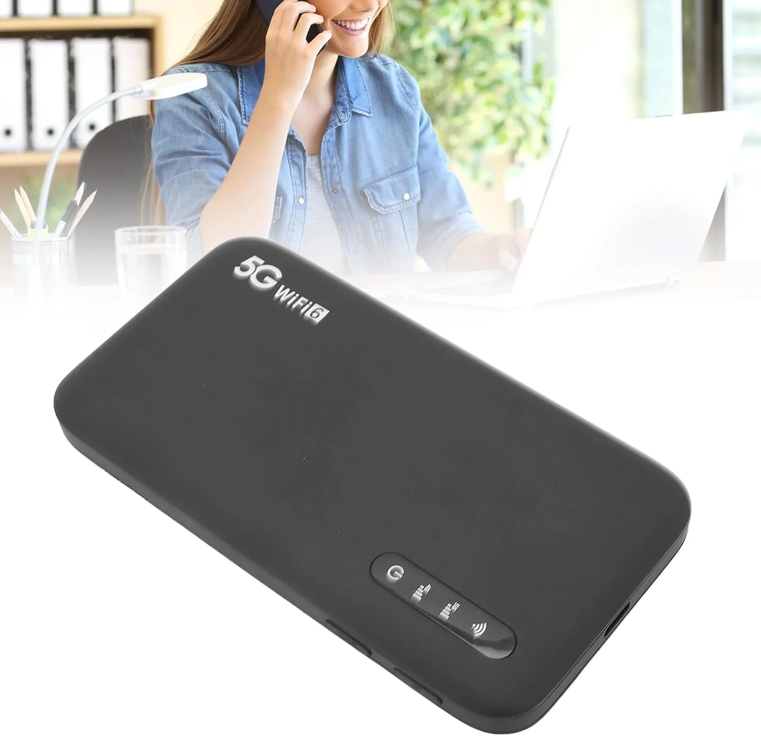 هات‌اسپات موبایل 5G، روتر قابل حمل WiFi 6 با درگاه سیم‌کارت و باتری 6100mAh، پشتیبانی از 16 دستگاه هات‌اسپات WiFi برای مسافرت، سفرهای بین‌المللی، کسب‌وکار خانگی
