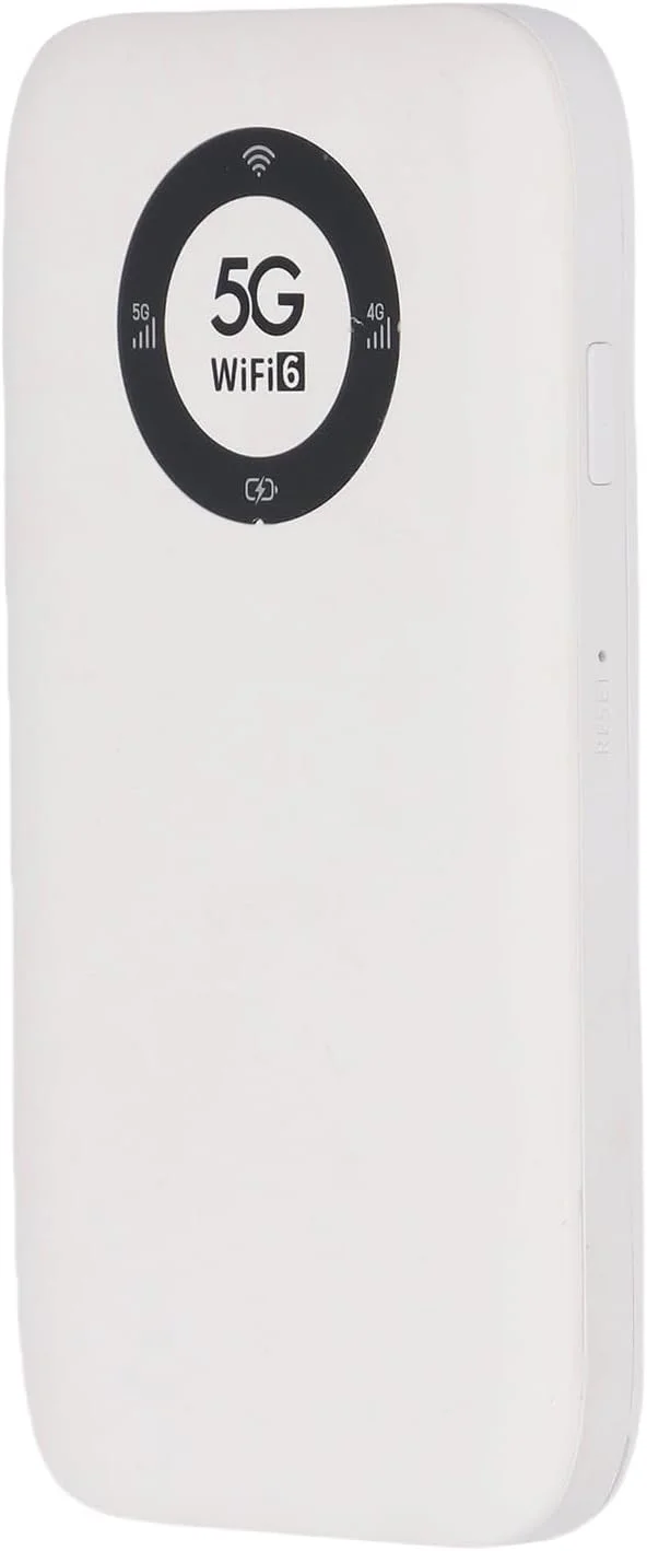 هات‌اسپات موبایل 5G وای‌فای 6 با باتری 7100 میلی‌آمپر ساعتی، روتر مسافرتی IP67 برای 16 دستگاه، مودم سیم‌کارت بی‌سیم دو بانده (N41/N78/B1/B3) (سفید)