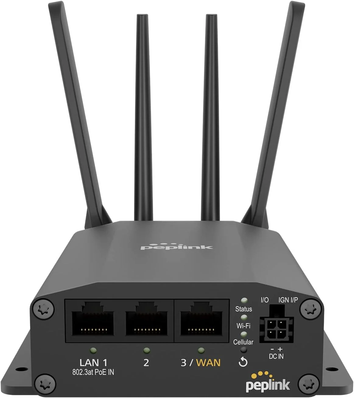 روتر سلولار Peplink MAX BR1 Mini - روتر وای فای LTE (CAT 4) | مودم سلولار LTE | 3 پورت اترنت LAN، وای فای داخلی | اسلات های سیم کارت Redundant، eSIM داخلی | قابل ارتقا به Dual WAN | قابلیت VPN