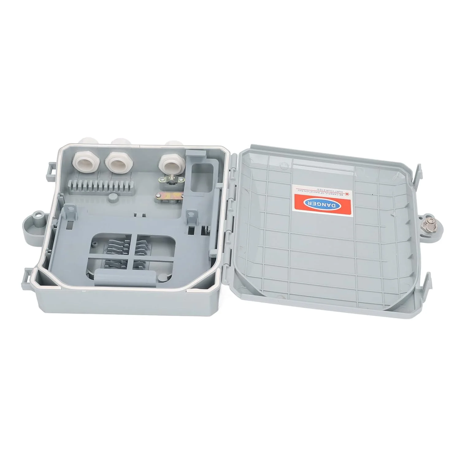 جعبه تقسیم فیبر نوری Elprico FTTH با قابلیت تقسیم 8 تایی برای استفاده در داخل و خارج ساختمان، ساخته شده از مواد ABS درجه یک