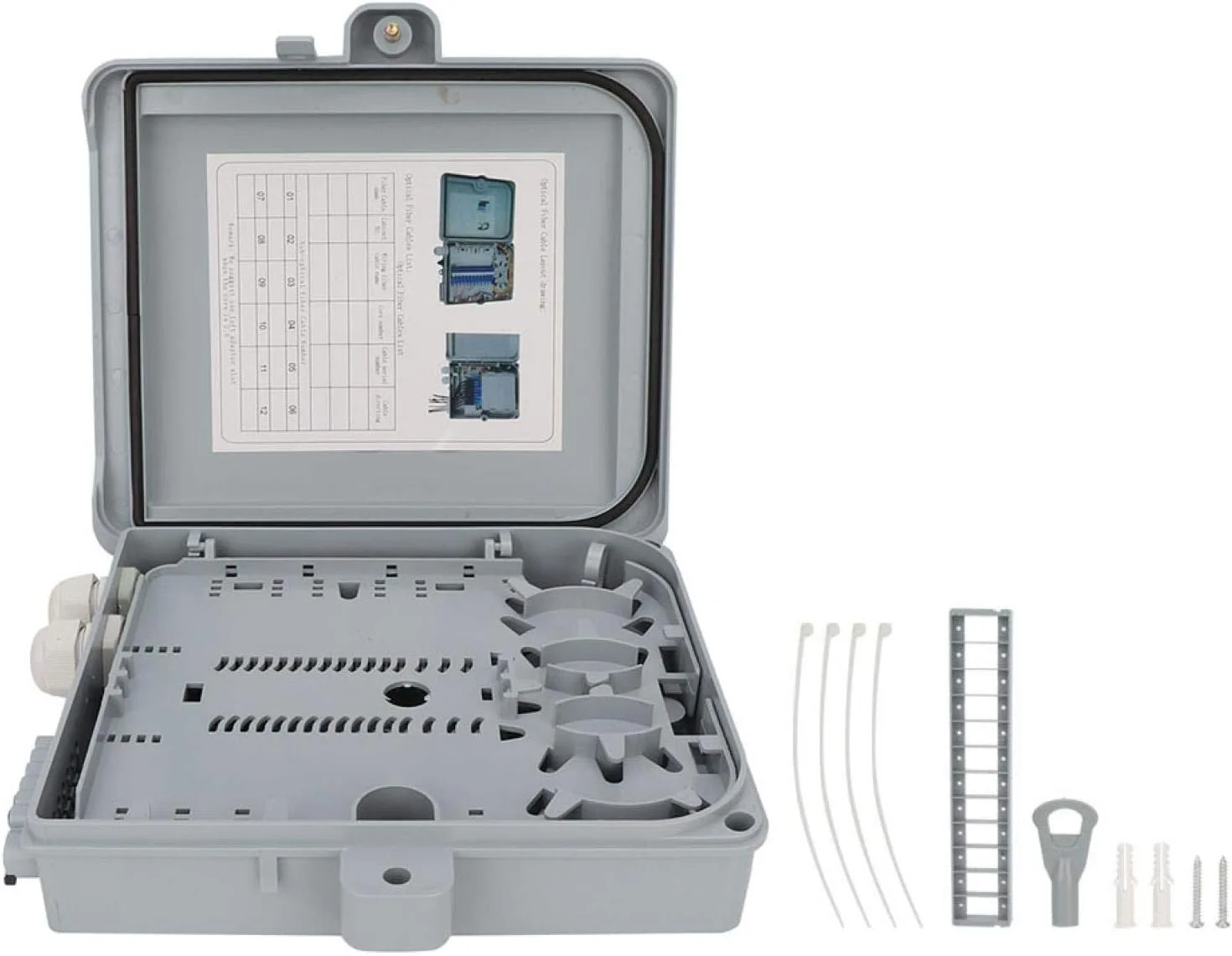 جعبه ترمینال فیبر نوری 12 هسته ای FTTH محفظه توزیع فیبر نوری IP65