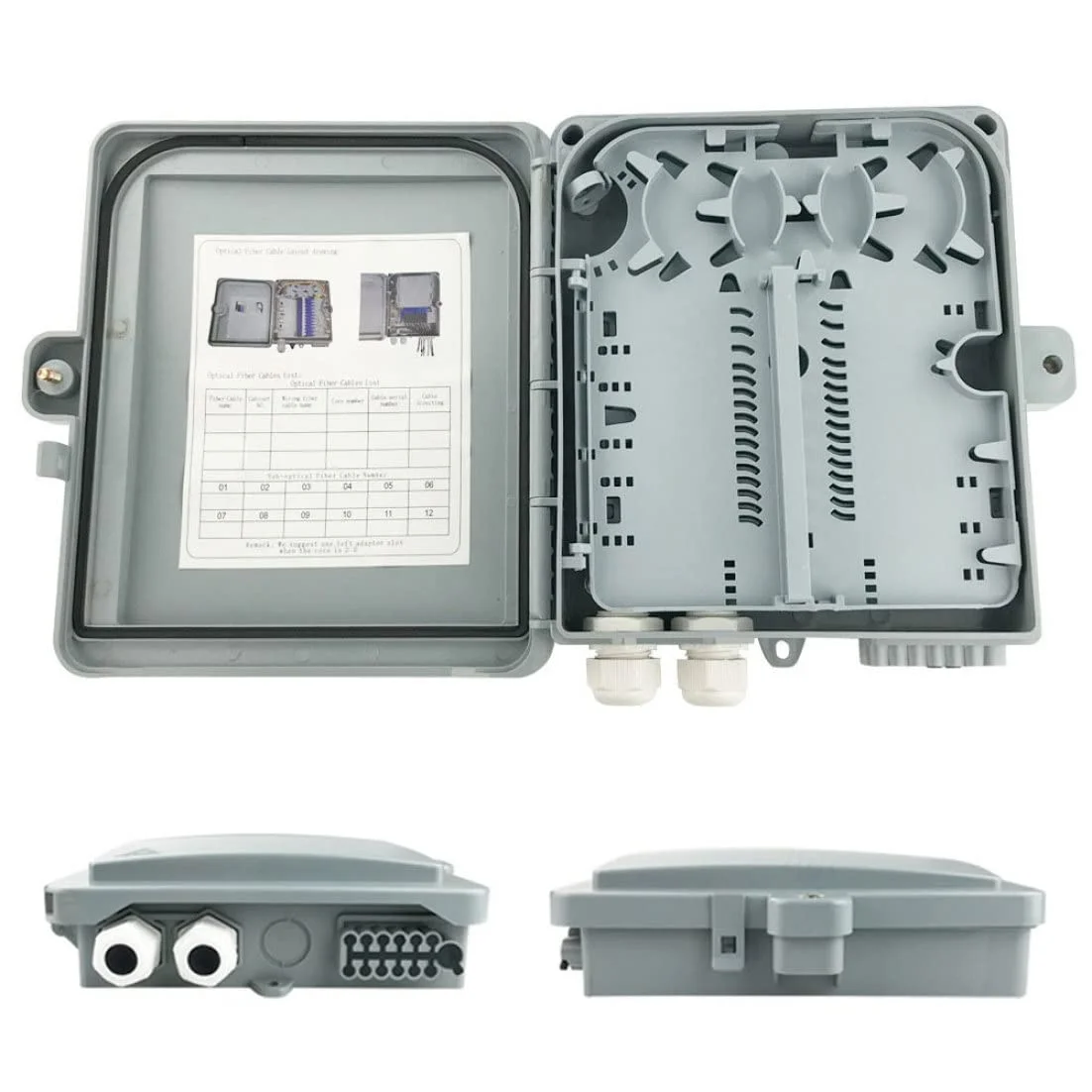 جعبه تقسیم کابل فیبر نوری 12 هسته ای، محفظه محافظت از کابل جعبه تقسیم کابل فیبر نوری 12 هسته ای، محفظه محافظت از کابل