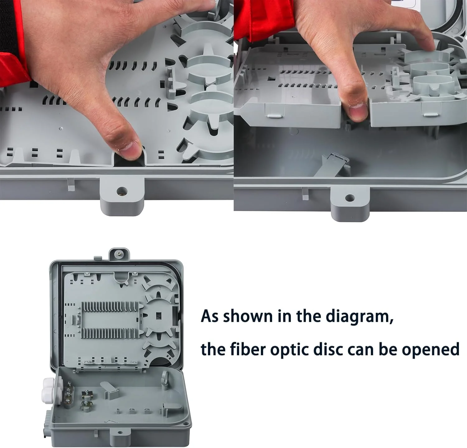 جعبه ترمینال فیبر نوری 12 هسته ای با 12 عدد کوپلر LC Duplex OM3 Multimode، لوازم جانبی فیبر نوری FTTH، ابعاد 24.5x22x6.5 سانتی متر جعبه ترمینال فیبر نوری 12 هسته ای با 12 عدد کوپلر LC Duplex OM3 Multimode، لوازم جانبی فیبر نوری FTTH، ابعاد 24.5x22x6.5 سانتی متر