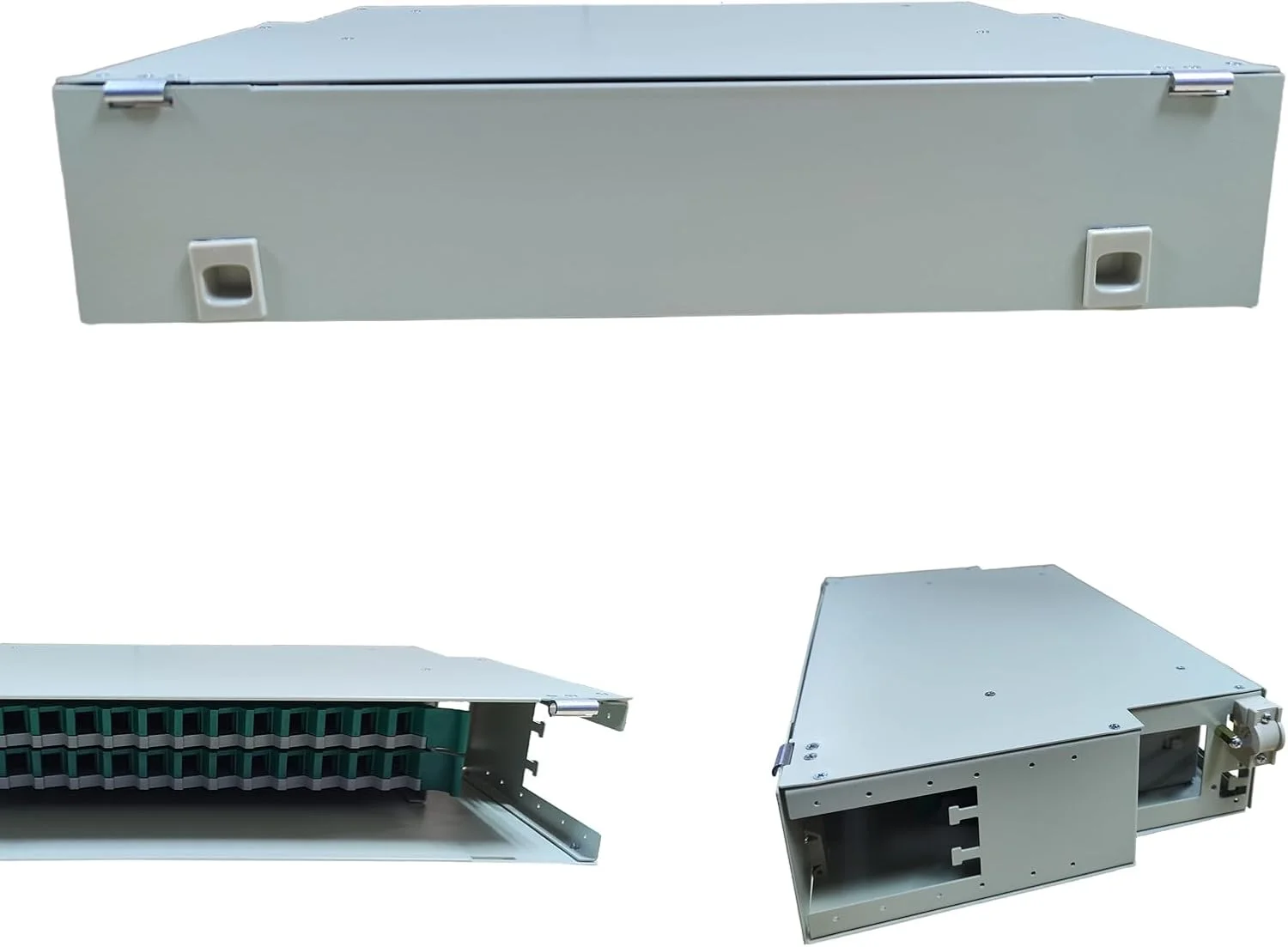 جعبه محفظه رک مونت فیبر نوری ۲۴ هسته ای ODF، واحد توزیع فریم رک مونت ۱۹ اینچی