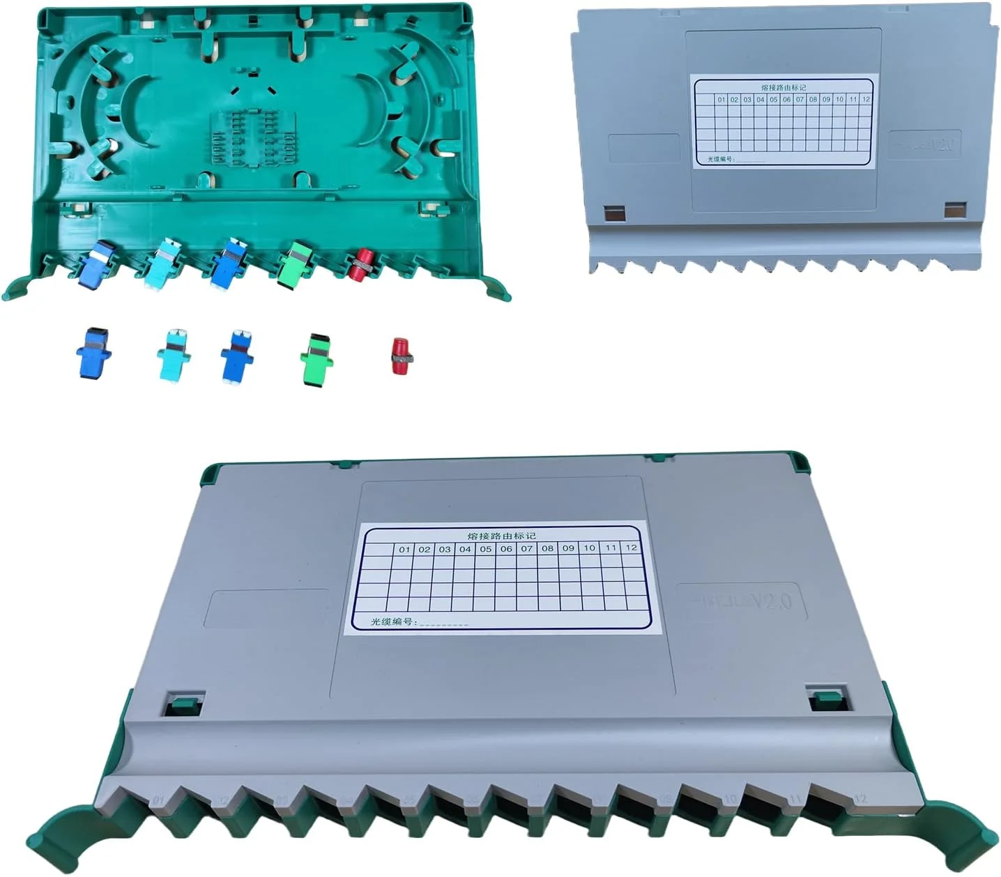 جعبه محفظه رک مونت فیبر نوری ۲۴ هسته ای ODF، واحد توزیع فریم رک مونت ۱۹ اینچی