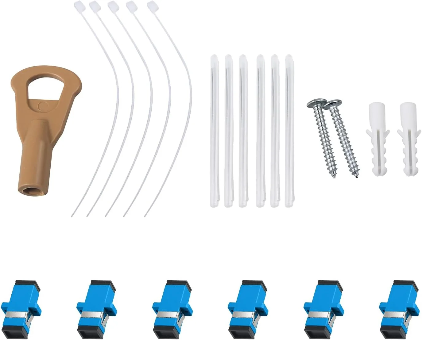 جعبه ترمینال فیبر نوری 6 هسته ای با 6 عدد کوپلر سینگل مود SC APC، لوازم جانبی فیبر نوری FTTH، ابعاد 24.5x22x6.5 سانتی متر