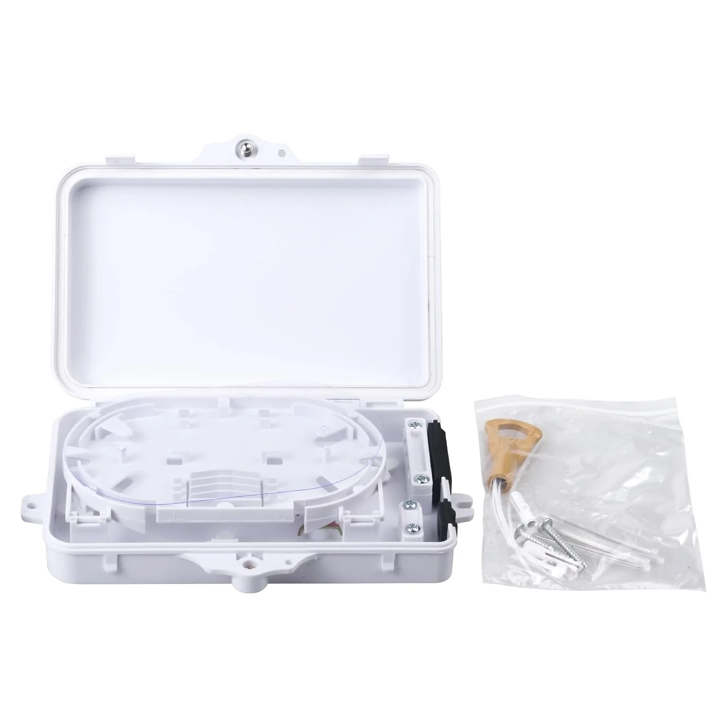 جعبه ترمینال فیبر نوری 4 هسته ای، محفظه توزیع فیبر نوری FTTH، لوازم جانبی فیبر نوری 20.5 x 13.5 x 4 سانتی متر