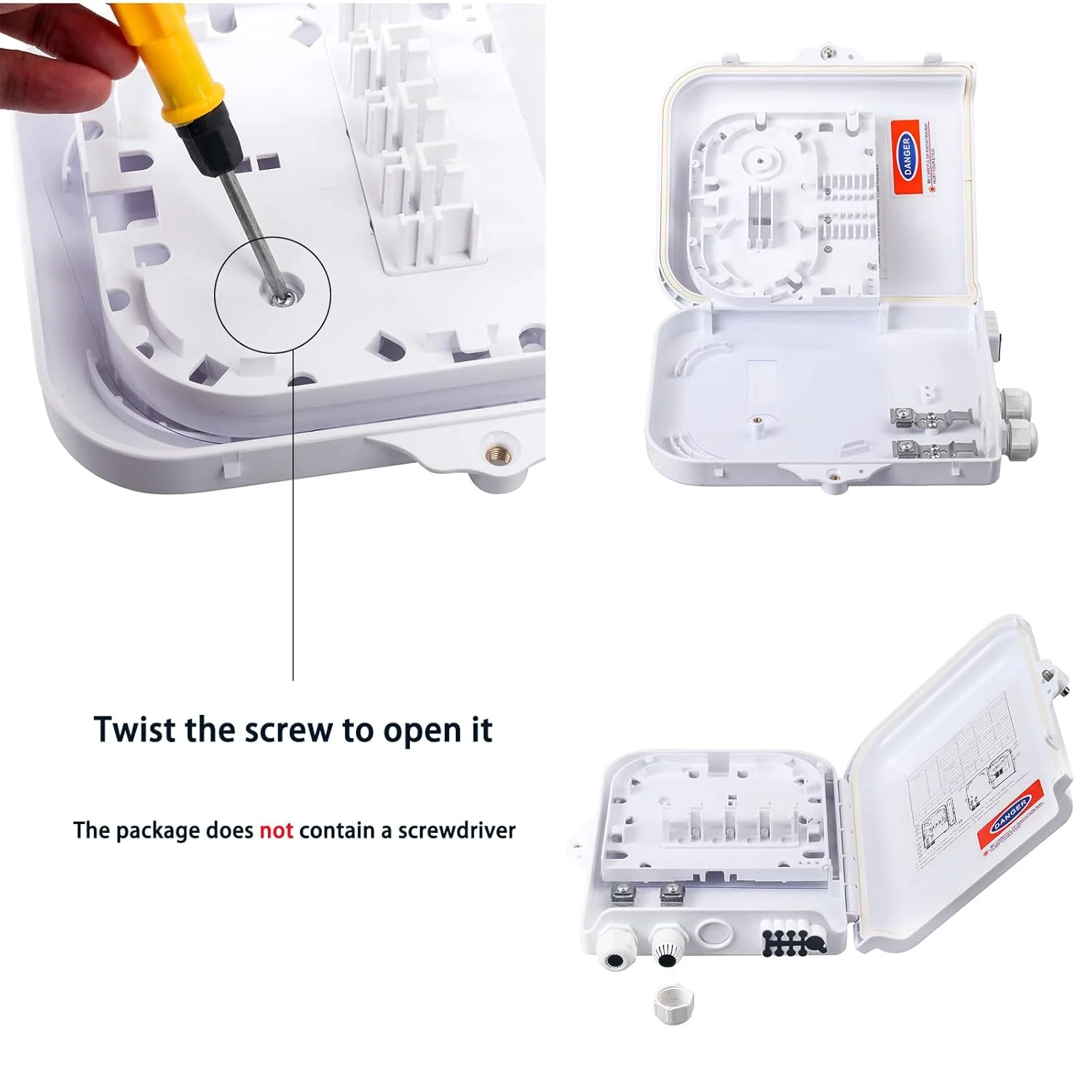 جعبه ترمینال فیبر نوری 8 هسته ای، محفظه توزیع فیبر نوری FTTH، لوازم جانبی فیبر نوری 20.52x13.49x3.98 سانتی متر جعبه ترمینال فیبر نوری 8 هسته ای، محفظه توزیع فیبر نوری FTTH، لوازم جانبی فیبر نوری 20.52x13.49x3.98 سانتی متر