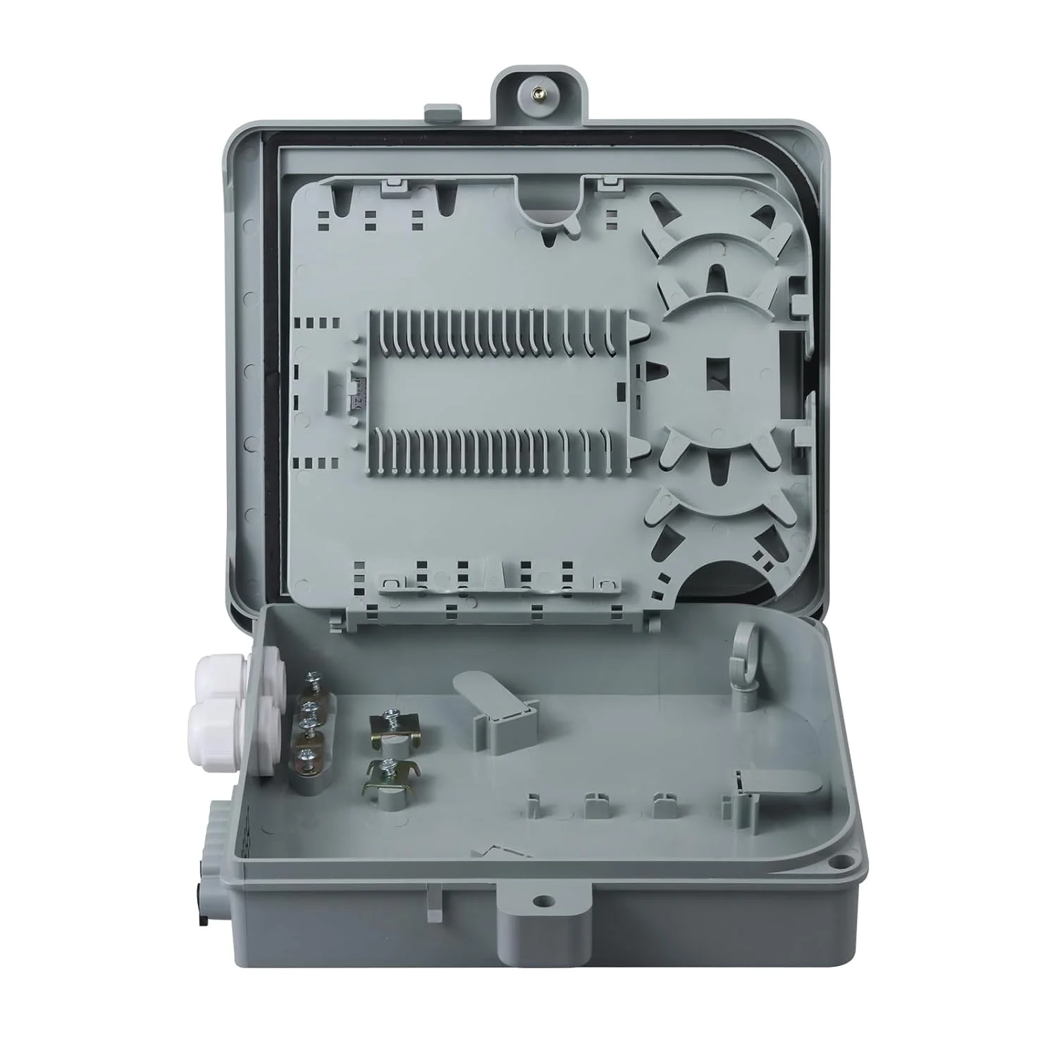 جعبه ترمینال فیبر نوری 12 هسته ای، محفظه توزیع فیبر نوری FTTH، لوازم جانبی فیبر نوری، 24.5x22x6.5 سانتی متر جعبه ترمینال فیبر نوری 12 هسته ای، محفظه توزیع فیبر نوری FTTH، لوازم جانبی فیبر نوری، 24.5x22x6.5 سانتی متر