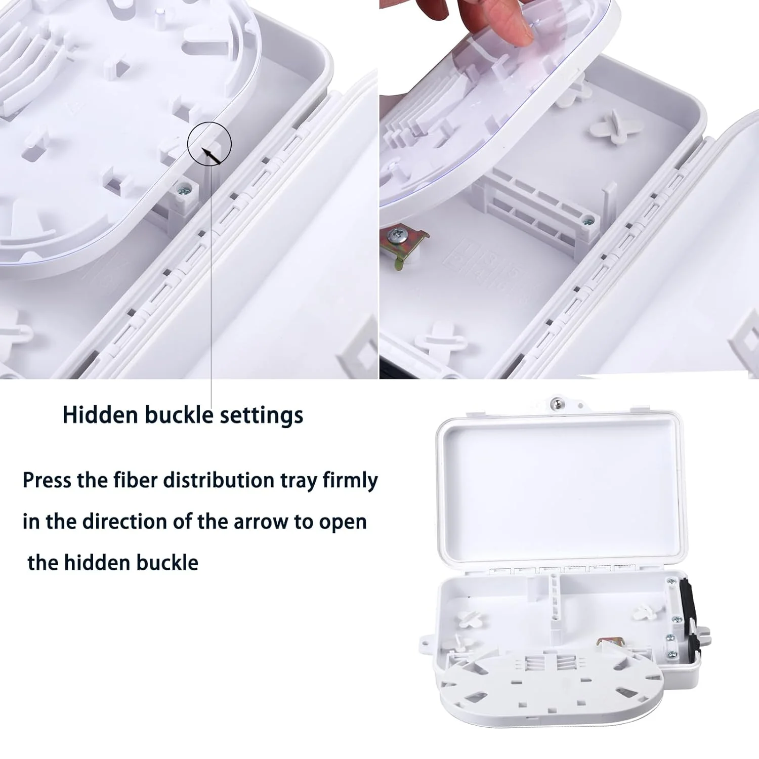 جعبه ترمینال فیبر نوری 4 هسته ای، محفظه توزیع فیبر نوری FTTH، لوازم جانبی فیبر نوری 20.5 x 13.5 x 4 سانتی متر جعبه ترمینال فیبر نوری 4 هسته ای، محفظه توزیع فیبر نوری FTTH، لوازم جانبی فیبر نوری 20.5 x 13.5 x 4 سانتی متر