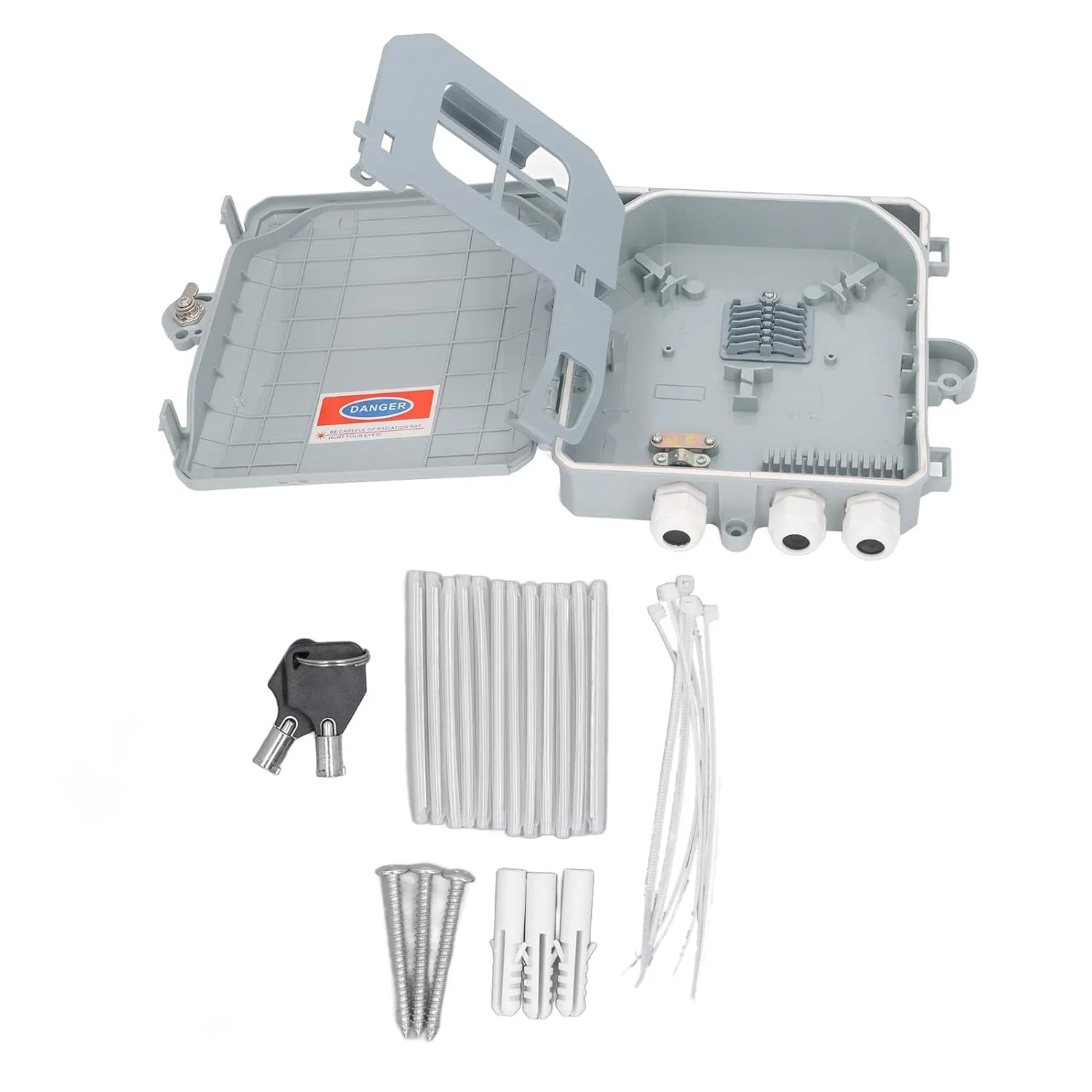 جعبه توزیع فیبر نوری FTTH گیرول، پلاستیک ABS ضد آب، جعبه اتصال فیبر نوری، برای داخل و خارج از منزل