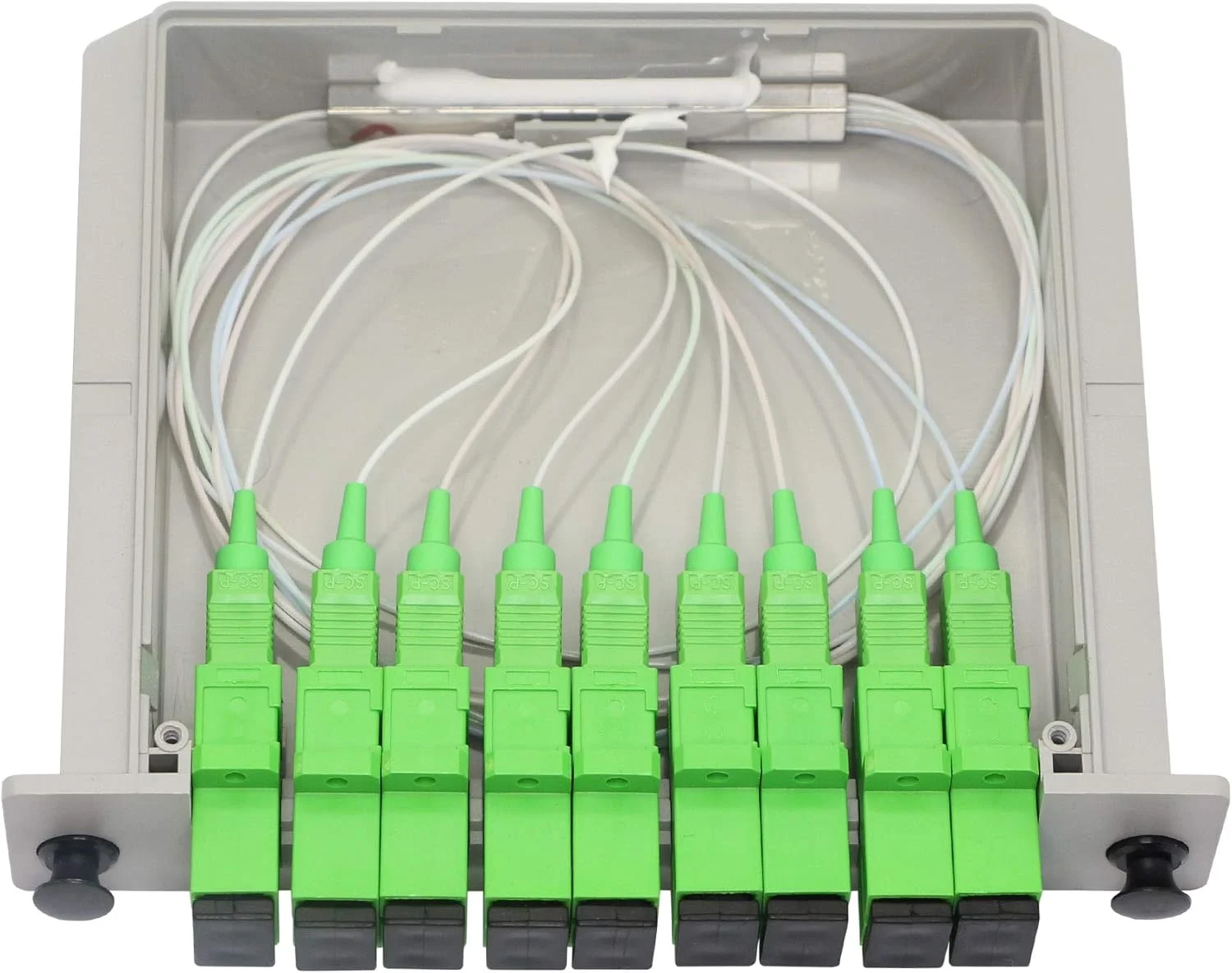 اسپلیتر PLC فیبر نوری SC/APC یک به هشت GINTOOYUN برای سیم کشی خانگی، پروژه های مهندسی، LAN فیبر نوری