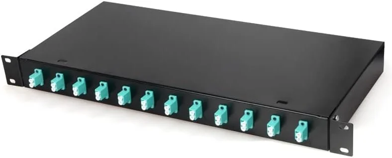 پچ پنل فیبر نوری 12 پورت 24 هسته ای LC OM3 OM2 OM1 چند حالته پیگتیل ODF 1U جعبه ترمینال فیبر نوری توزیع فیبر نوری (رنگ: 12 پورت 24 هسته ای LC OM3)