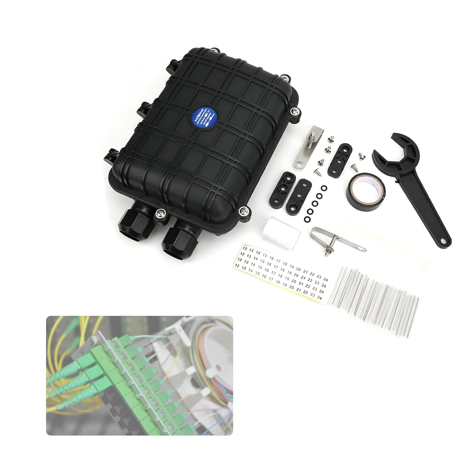 جعبه اتصال فیبر نوری آلیاژی KUIDAMOS IP68 ضد آب، 1 قطعه، 1 تا 4 لایه برای جعبه لوله (24 هسته)